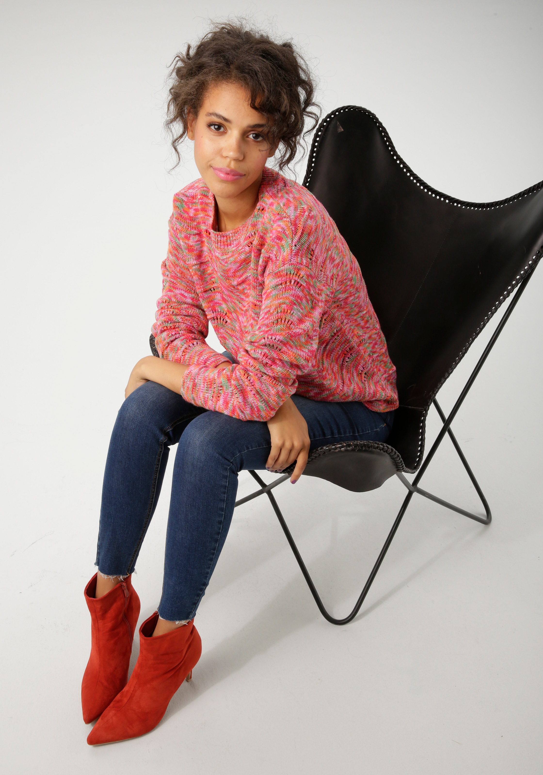 Aniston CASUAL Strickpullover, aus buntem Space-Garn - jedes Teil ein Unikat - NEUE KOLLEKTION