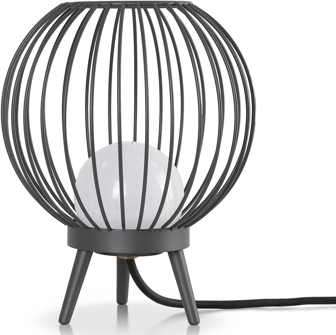 PACO HOME Tischleuchte "AUZZURRA", Ø 22cm H: 27cm, grau, Wohnzimmer, Leuchten, LED Lampe Vintage In-& Outdoor Lampe Laternen Garten IP54 3000 K