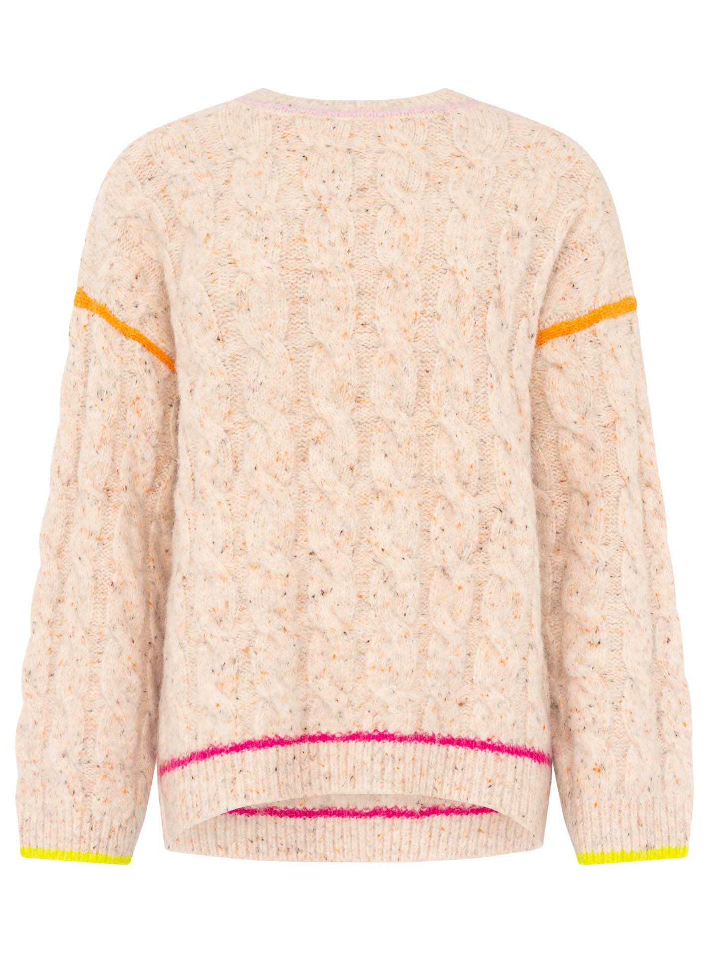 Zwillingsherz Strickpullover »"Colourful Cable"« Zopfmuster, Neondetails, oversize, Rundhals, überschnittene Schulter