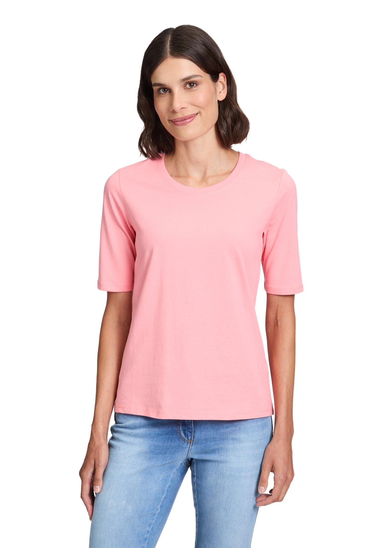 Betty Barclay Kurzarmshirt "Betty Barclay Damen Basic Shirt mit Rundhalsaus günstig online kaufen