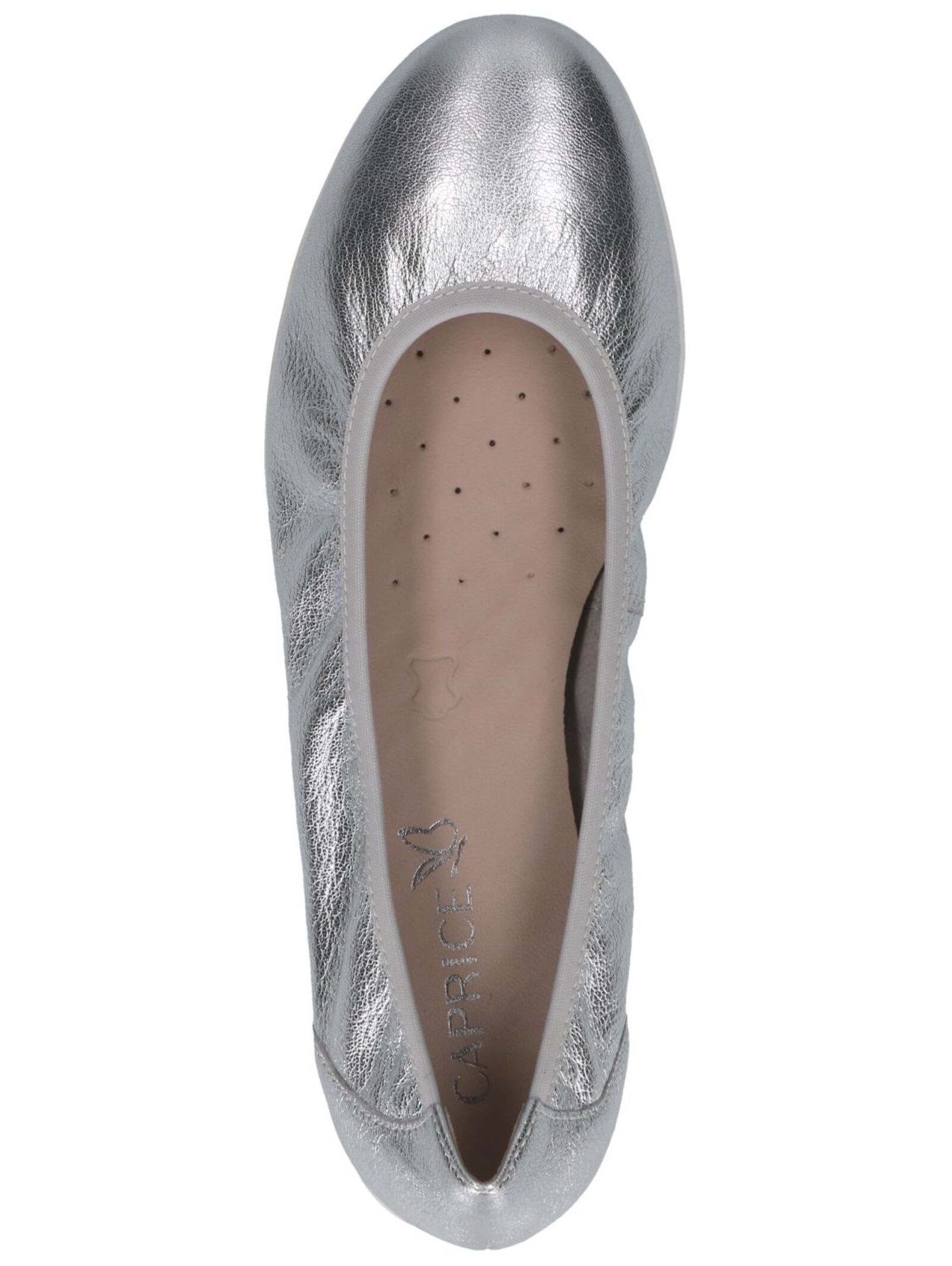 Ballerina CAPRICE "Caprice Ballerinas Leder", Damen, Gr. 37, silber, Leder, Schuhe Ballerina 2