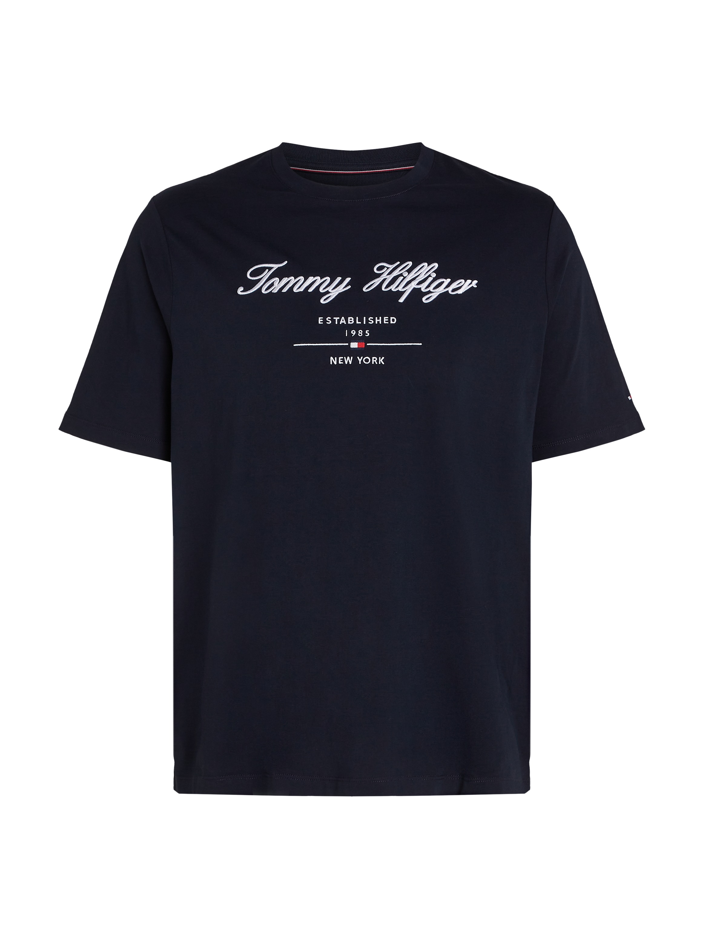 Tommy Hilfiger Big & Tall Rundhalsshirt »BT-SCRIPT LOGO TEE-B«, in Großen Größen, Logostickerei
