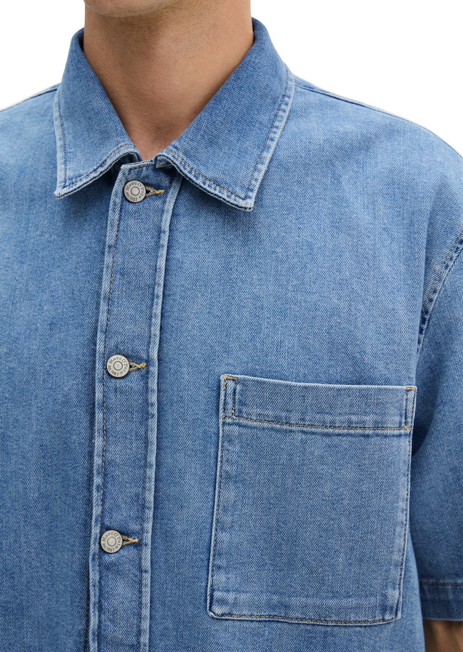 Marc O'Polo Kurzarmhemd »aus leichtem Bio-Baumwoll-Denim«