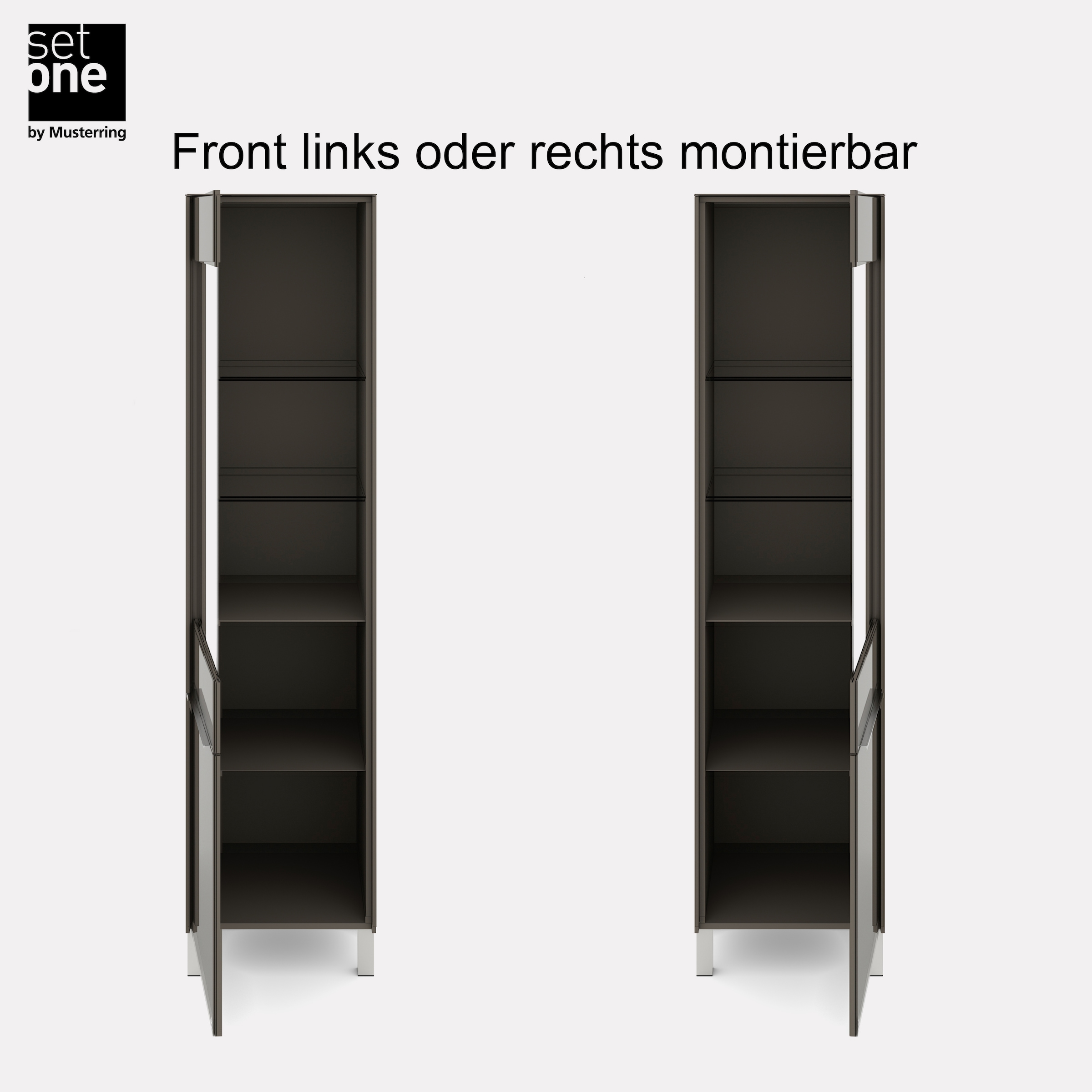 set one by Musterring Standvitrine »Reno« 1 Stk. tlg. Mit Vierkantfuß in diversen Farben, 197 cm Höhe & Farbauswahl