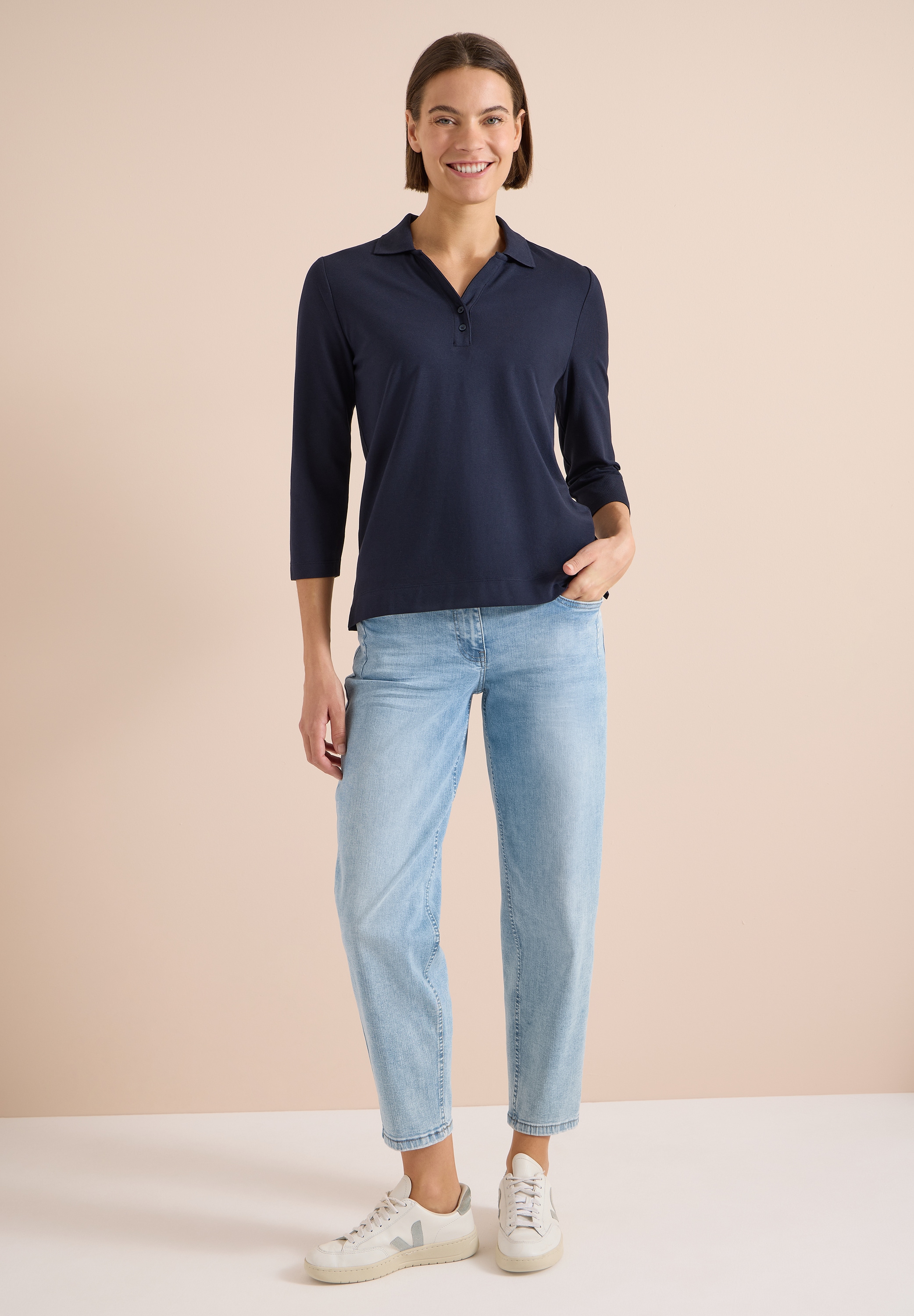Cecil Poloshirt mit 3/4 Ärmeln