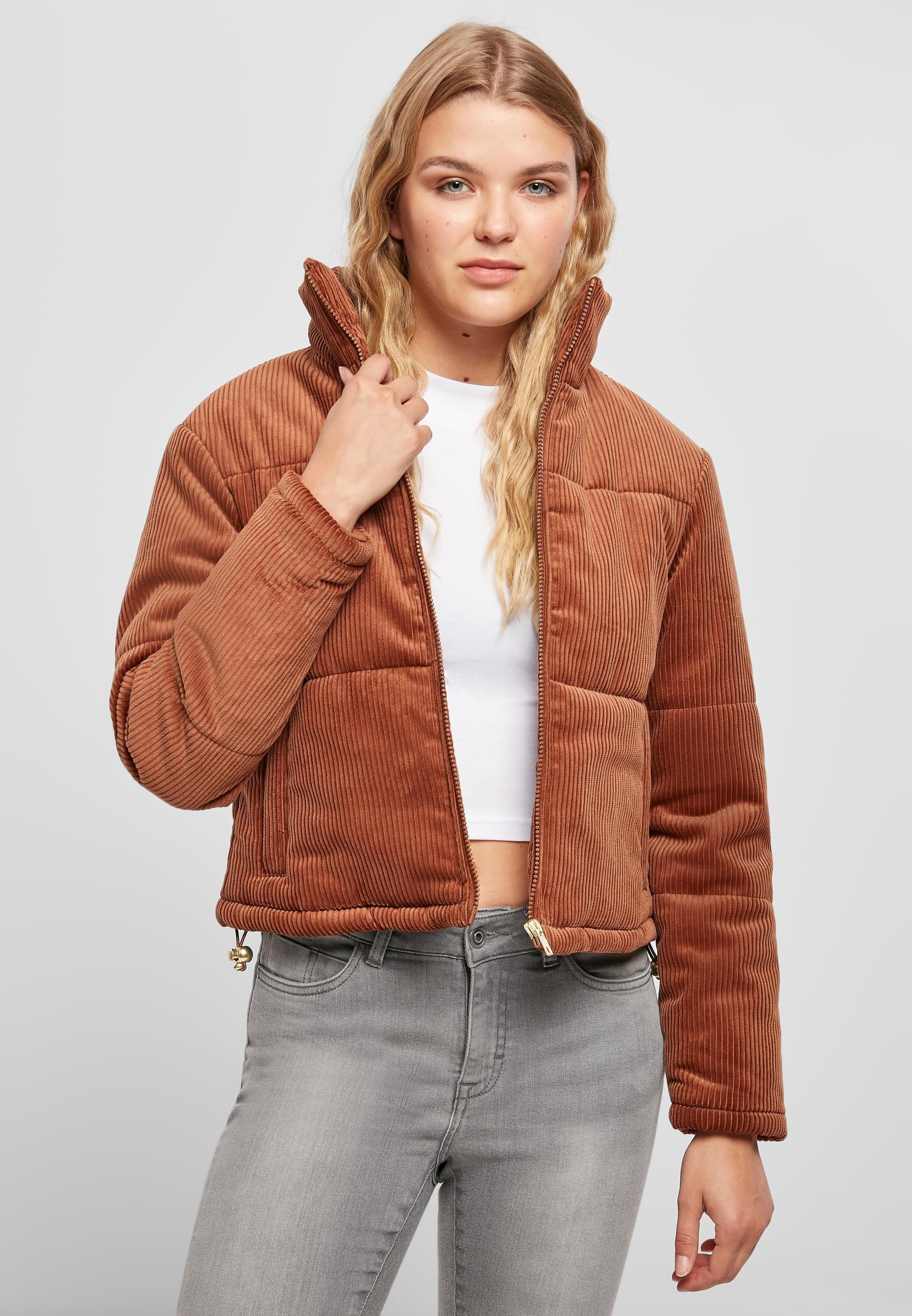 URBAN CLASSICS Winterjacke »Urban Classics Damen Ladies Corduroy Puffer Jacket«, (1 St.), ohne Kapuze