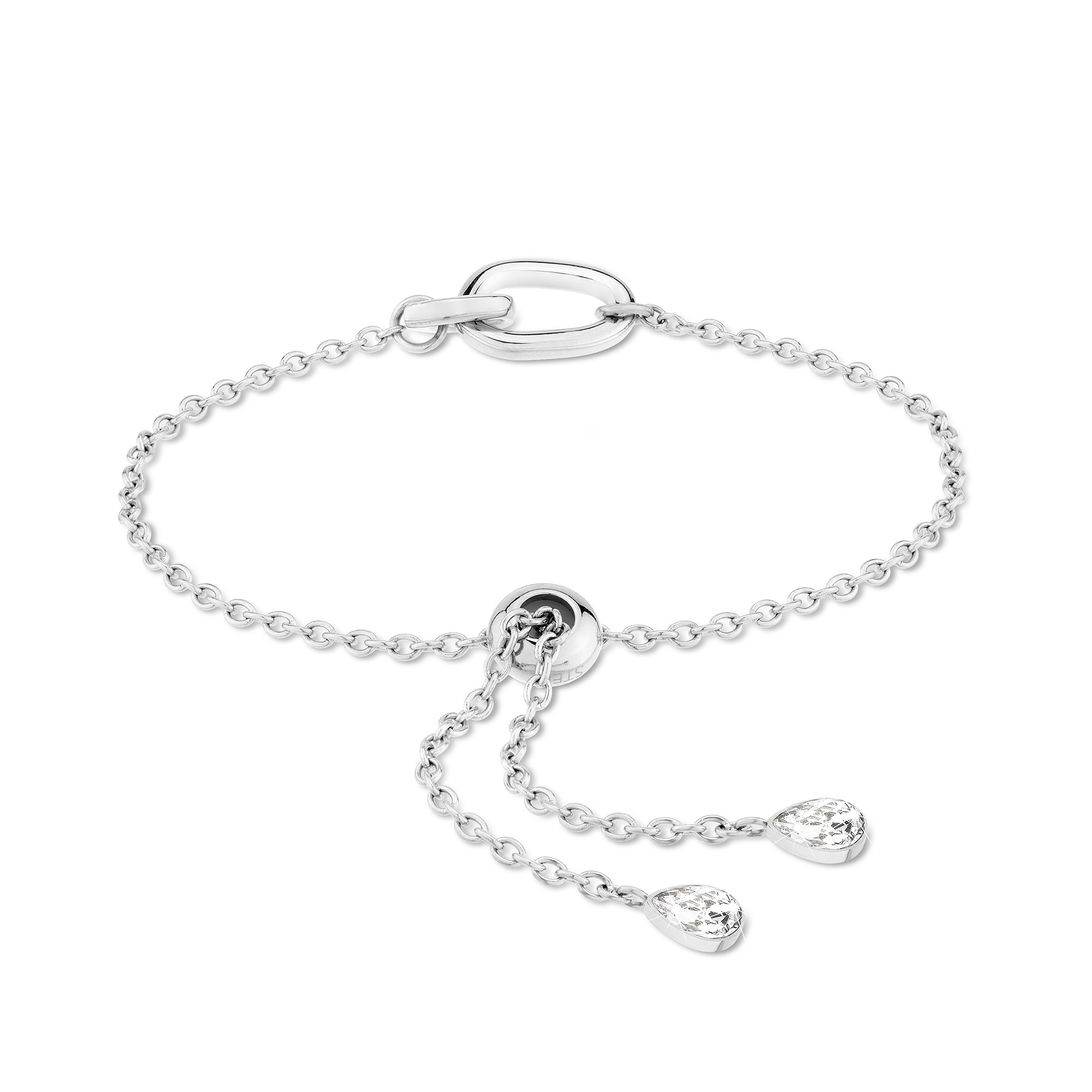 Echtzeit Armband »Schmuck Geschenk Edelstahl Armkette Like Diamonds Tropfen«, mit Zirkonia (synth.)