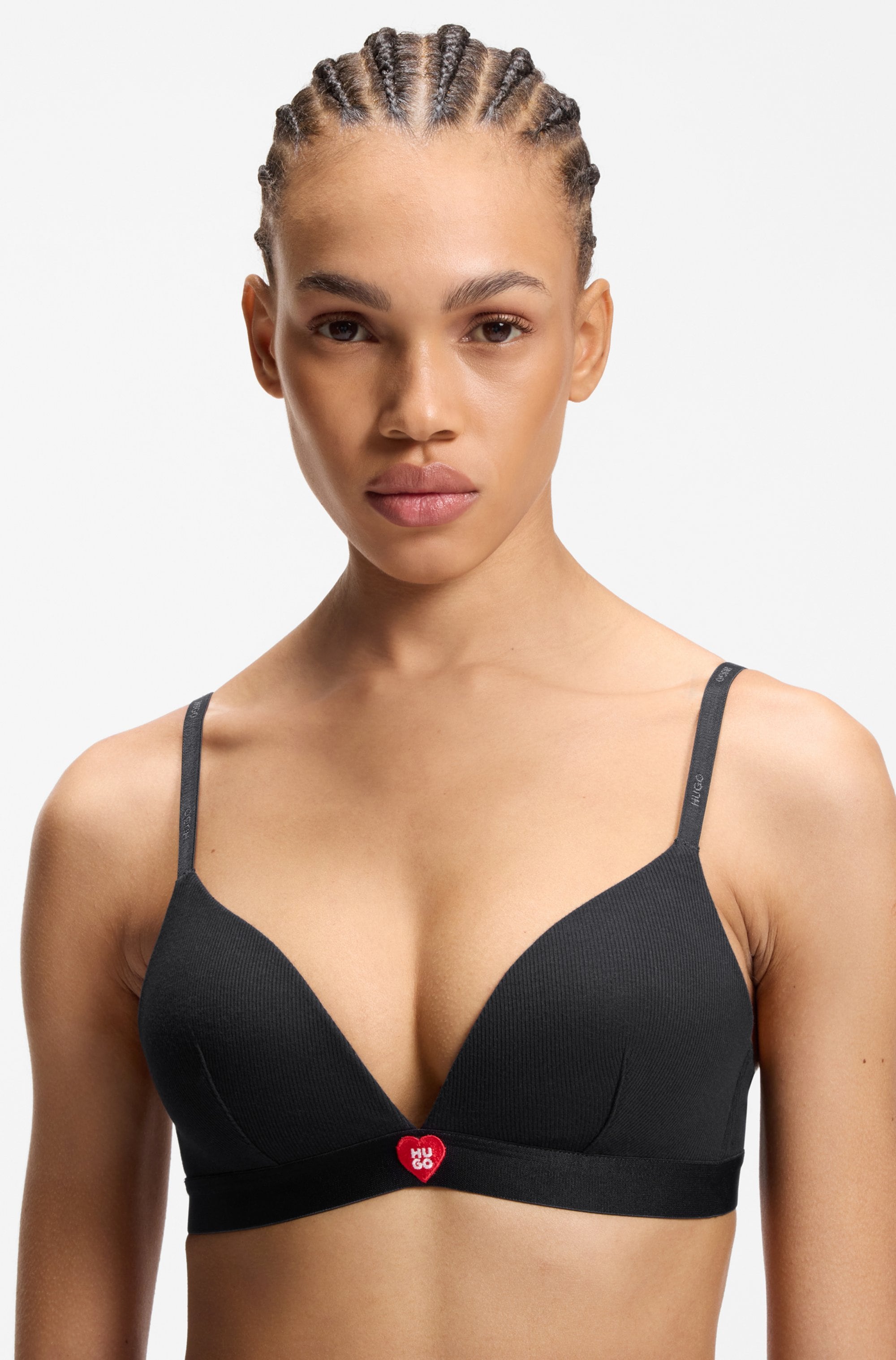 HUGO Underwear Triangel-BH »HUGO HEART« aus Stretch-Gewebe mit Logo-Trägern