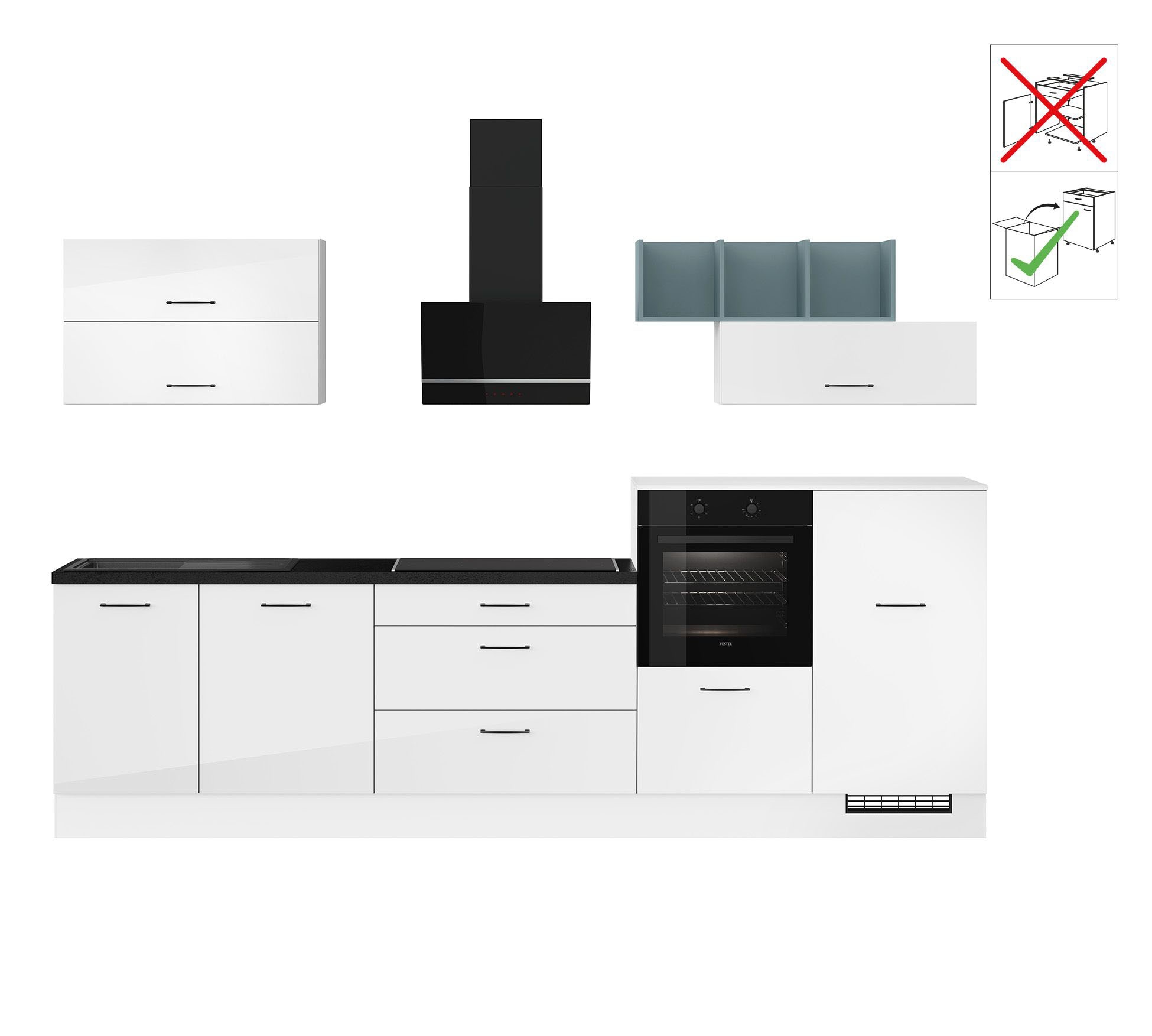 IMPULS KÜCHEN Küchenzeile ""New York", Schubkästen mit Soft-Close," wählbar günstig online kaufen