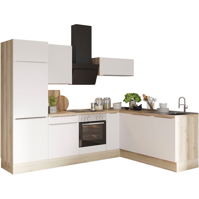 OPTIFIT Winkelküche »Aken«, mit E-Geräten, Stellbreite 200 x 270 cm kaufen  | BAUR