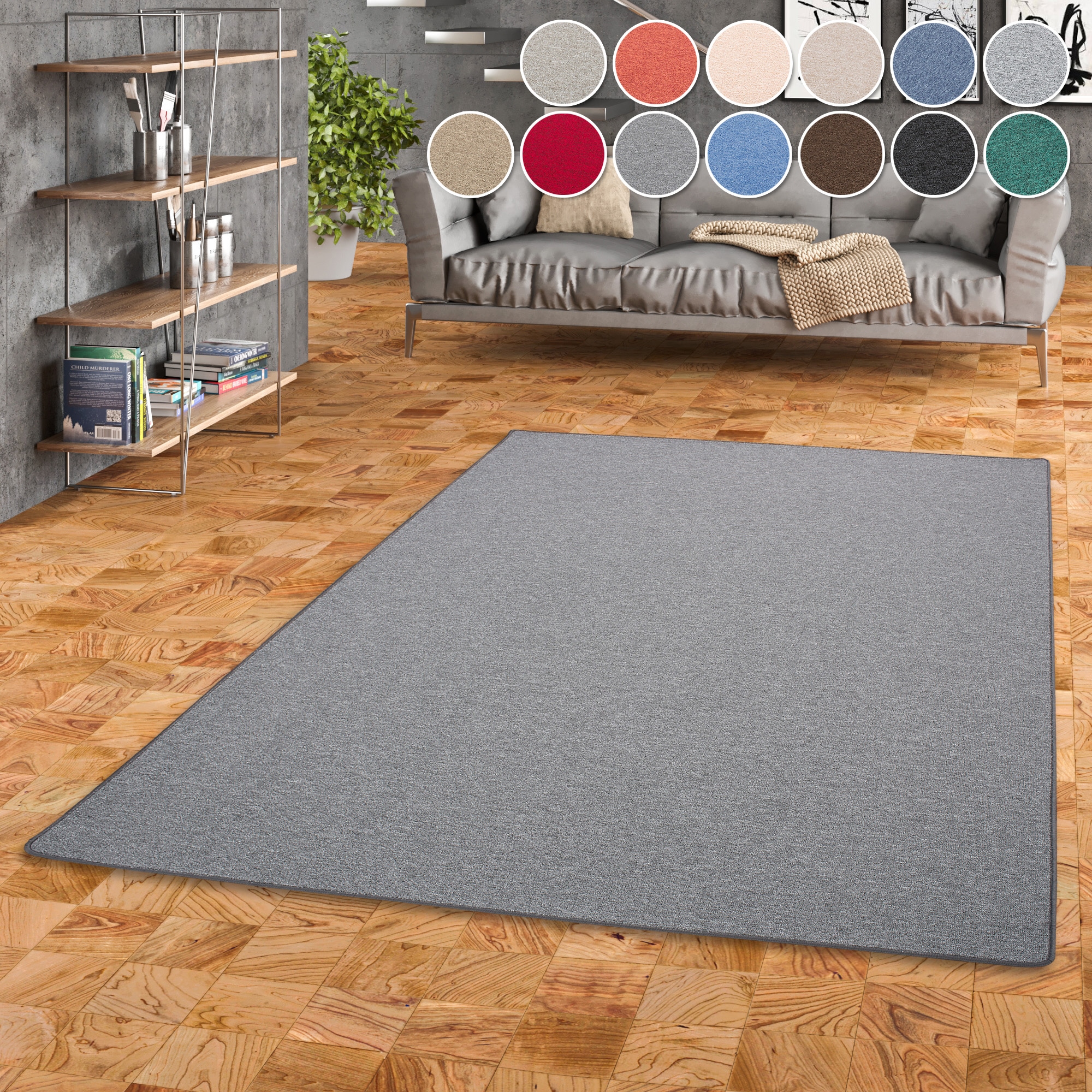 OTTO home Teppich "Fortis, Schlinge, Made in Netherlands" rechteckig 5 mm Höhe Uni Farben, gekettelt, auch als Läufer, strapazierfähig, Wohnzimmer