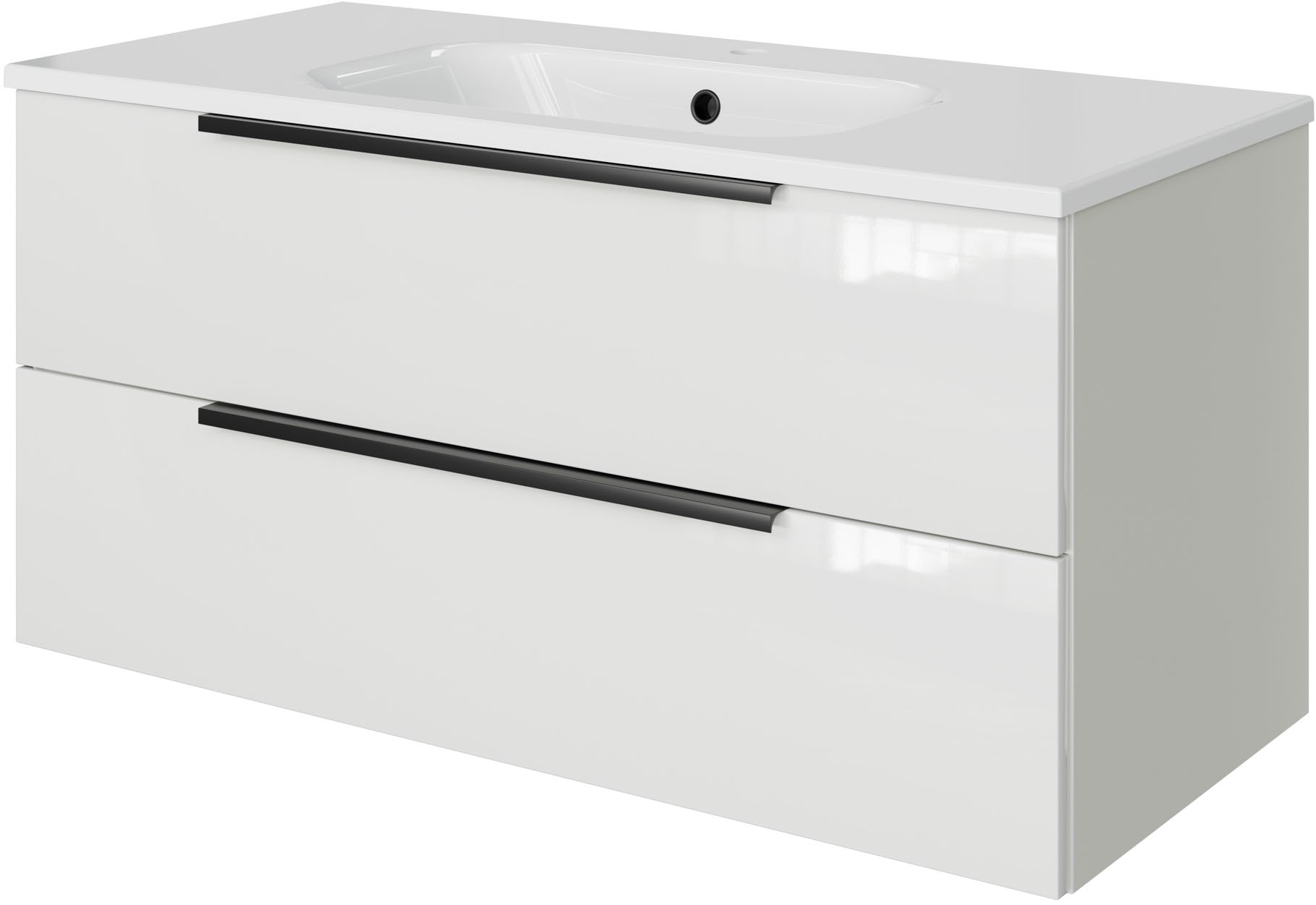 Saphir Badmöbel-Set "Mineralmarmor-Waschtisch mit Waschtischunterschrank" 2 Stk. tlg.