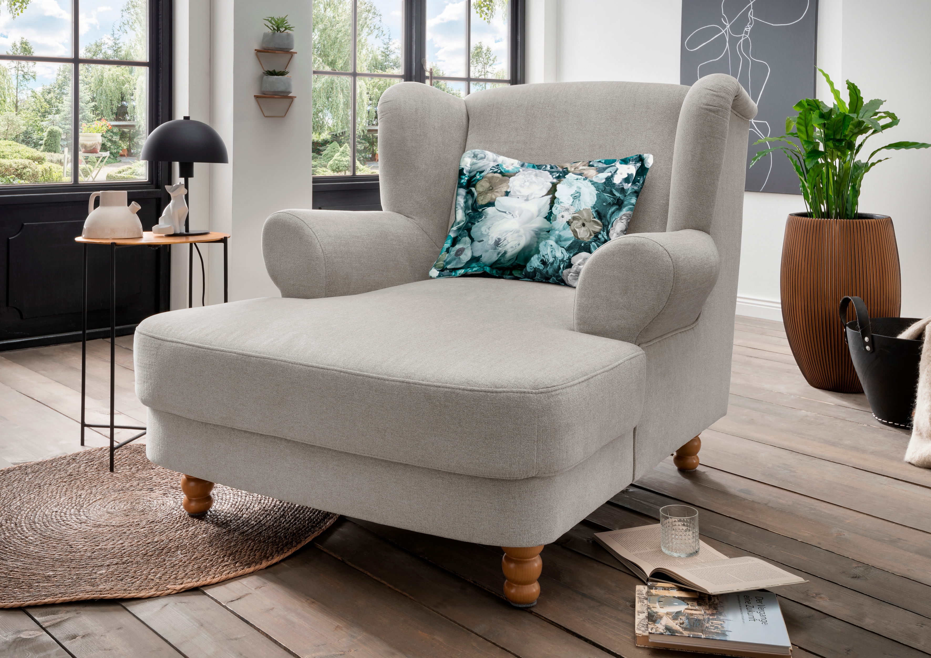 Home affaire Loveseat "Tassilo Big Mega Ohrensessel, viel Platz und bequem, Breite 121cm"