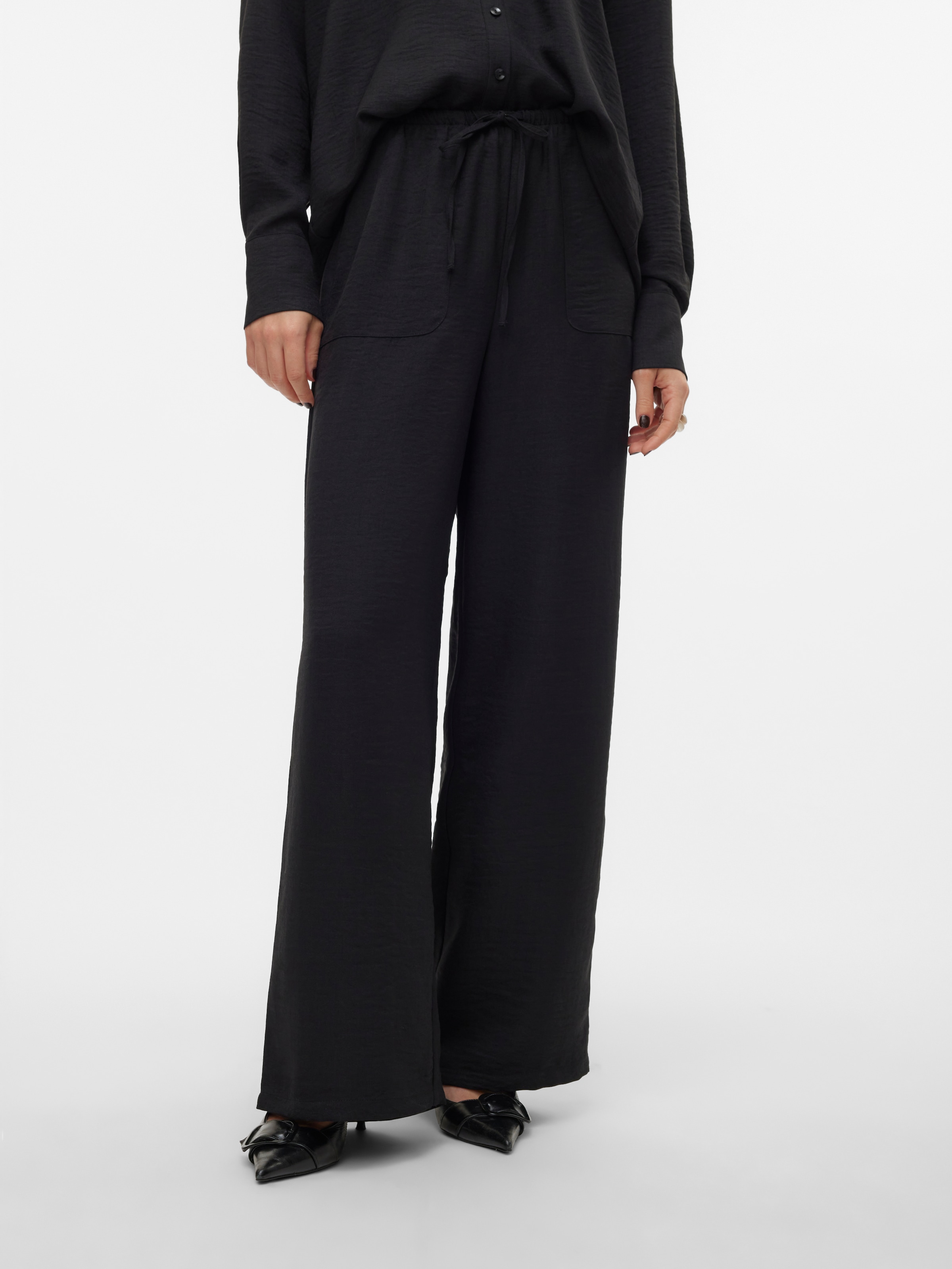 Vero Moda Schlupfhose "VMMELANEY HW LOOSE PANT WVN GA NOOS" Kunstfaser, loo günstig online kaufen