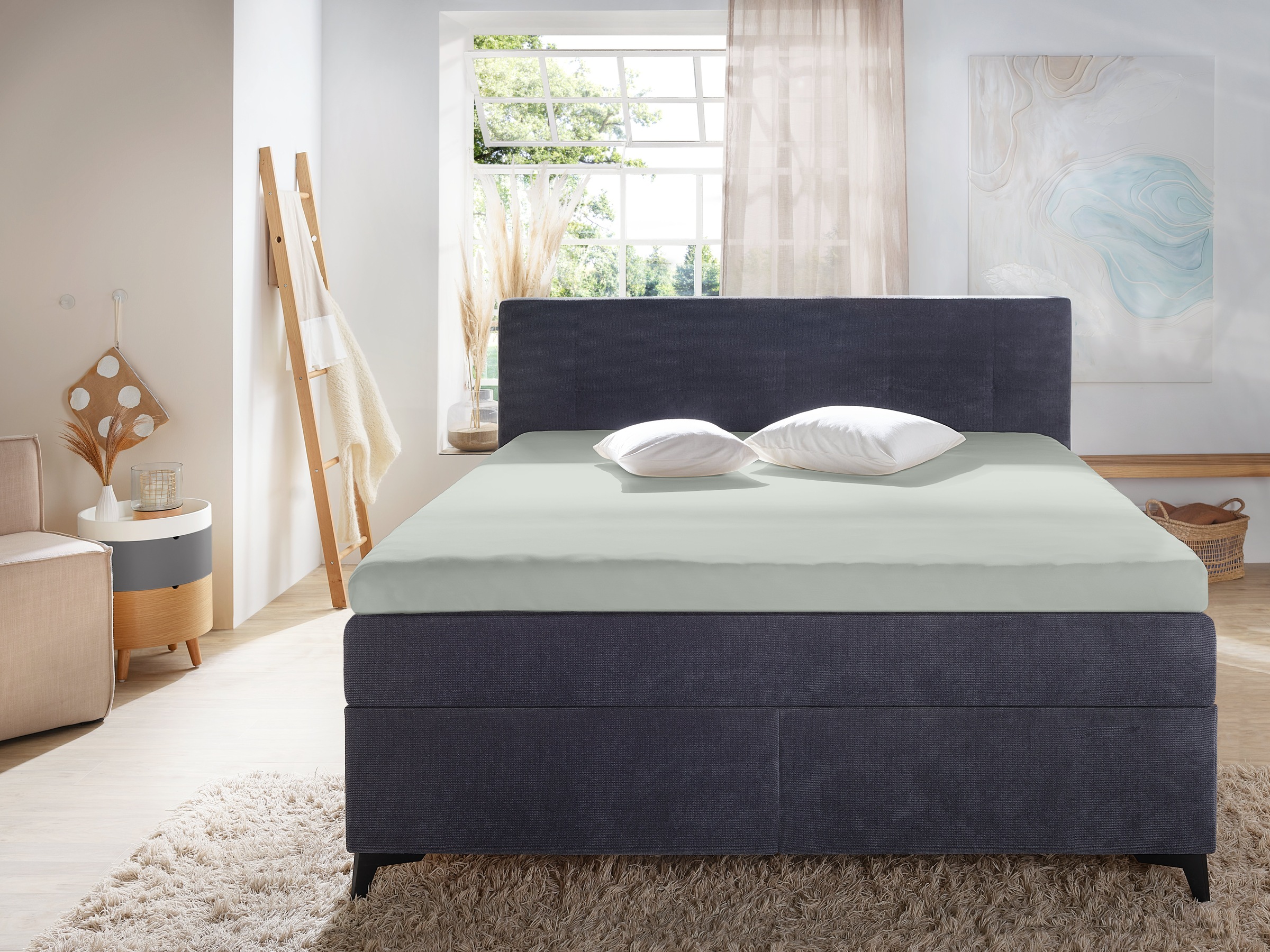 Primera Spannbettlaken "Elasthan-Feinjersey Topper" Aus 95% gekämmter Baumwolle und 5% Elastan