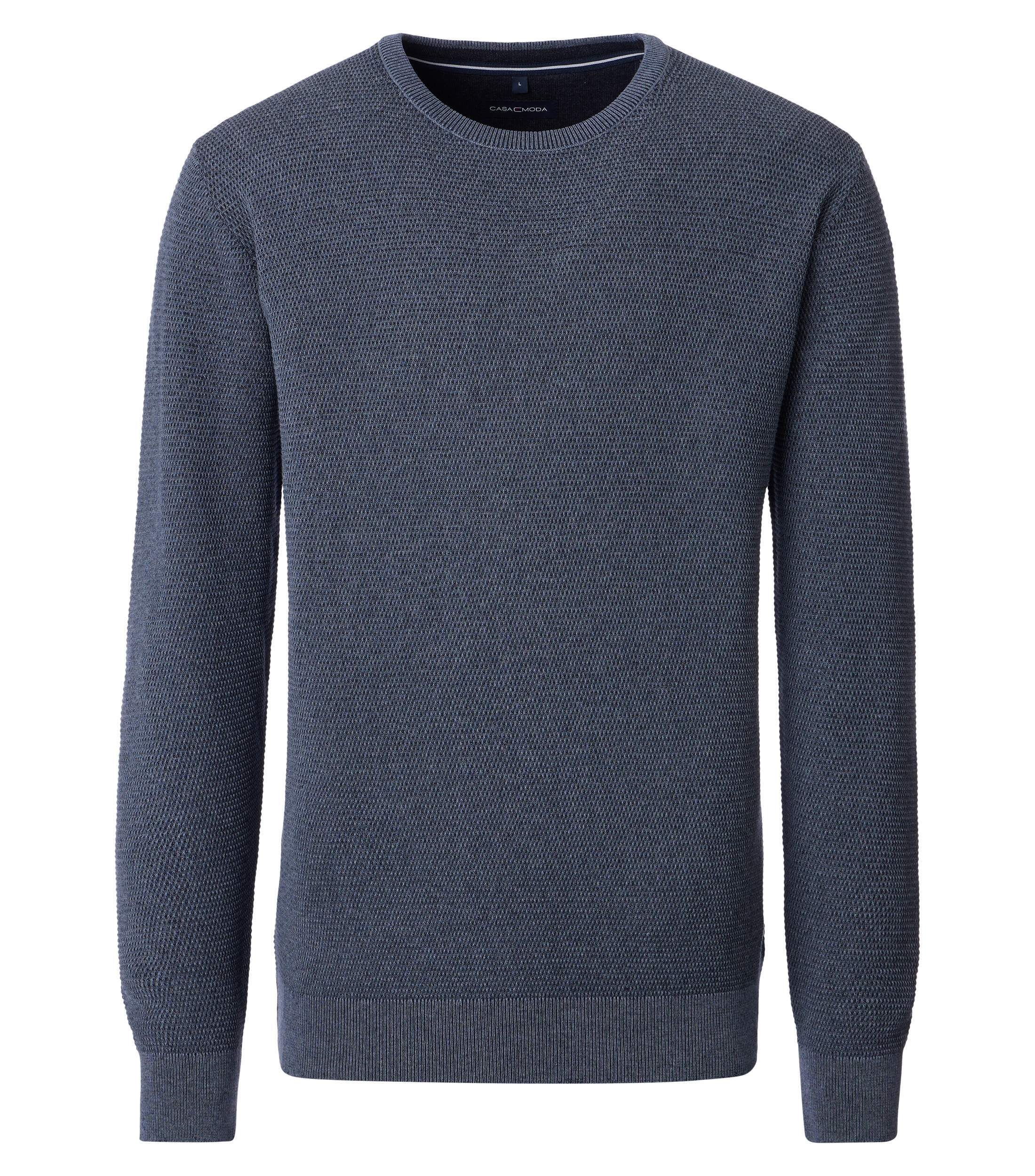 CASAMODA Herren Strickpullover "CASAMODA Pullover uni"blau, Gr. L, 100% Baumwolle, Pullover