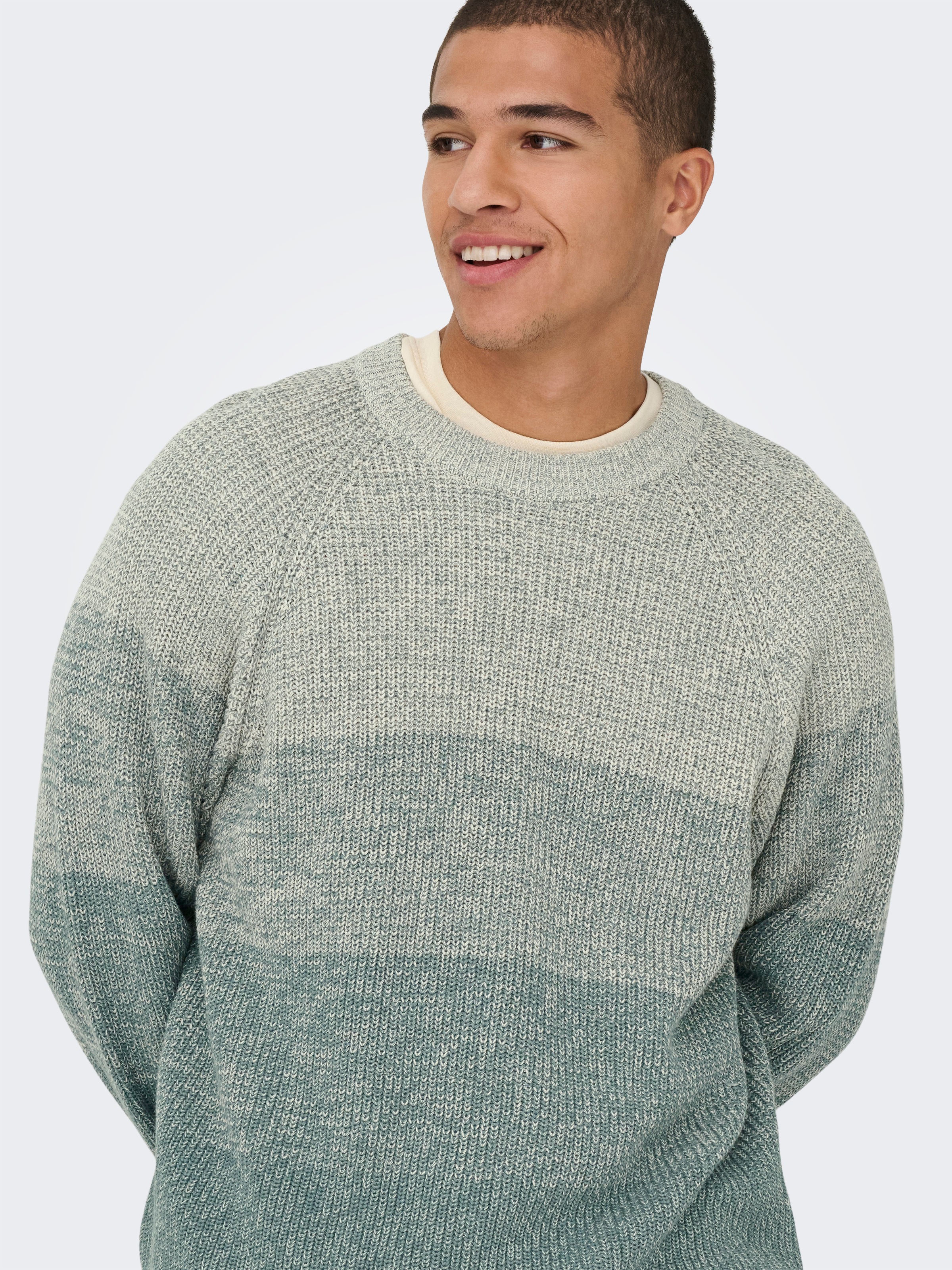 ONLY & SONS Rundhalspullover "ONSBIRK RLX LS RAGLAN KNIT CAMP" günstig online kaufen