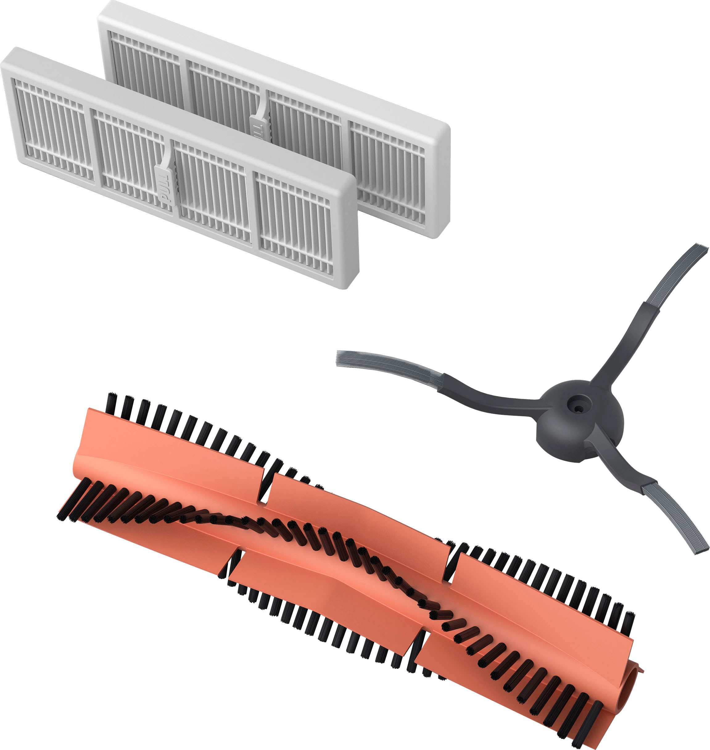 Philips Bodenwischer-Set "XV1473/00" für Saugroboter XU7000/01, XU7100/01 mit 2x Filter, 1x Seitenbürsten