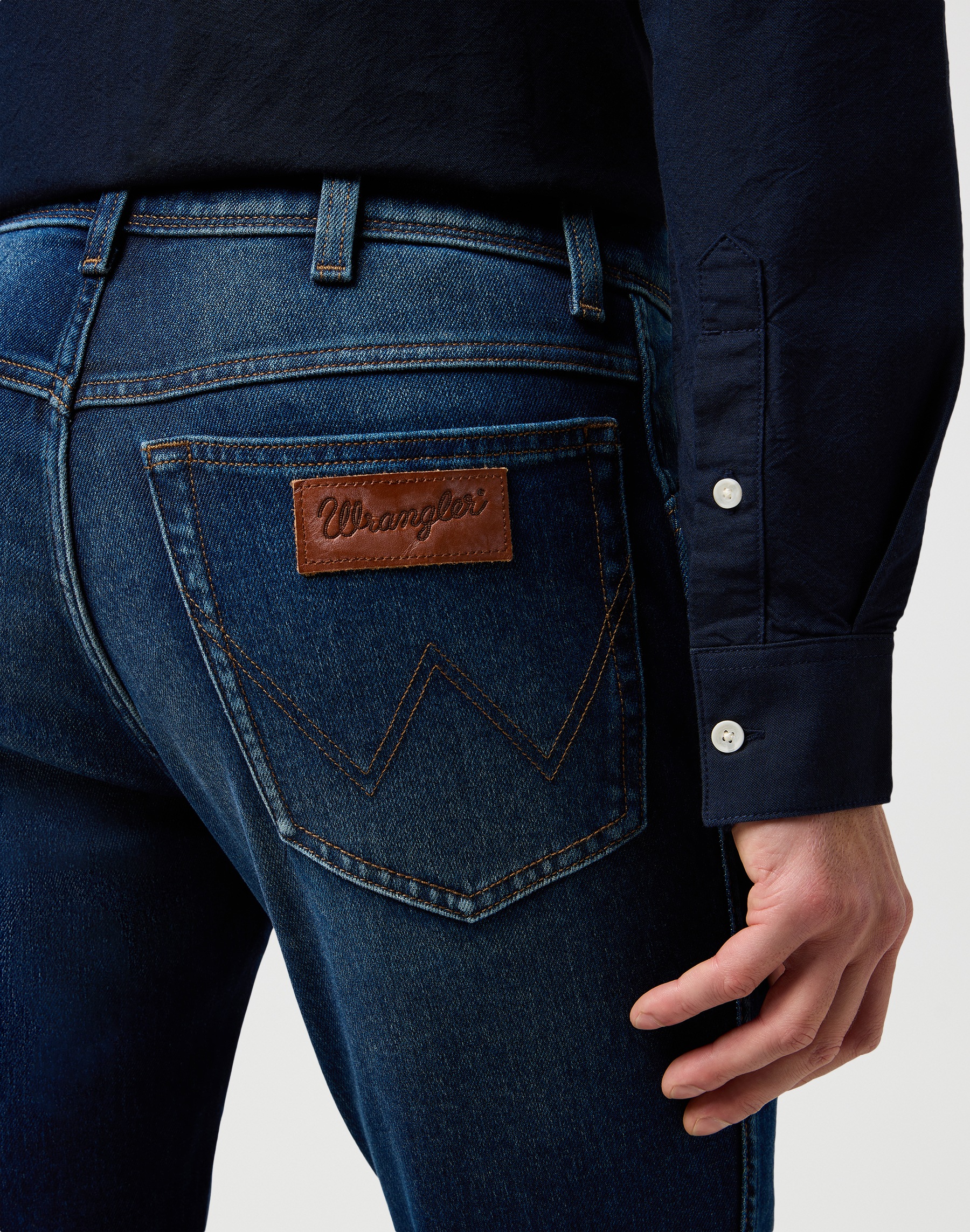 Slim-fit-Jeans WRANGLER "Texas Slim", Herren, Gr. 36, Länge 34, beige (fog), Denim/Jeans, Obermaterial: 56% Baumwolle, 25% Polyester, 13% Lyocell, 5% Elastomultiester, 1% sonstige Fasern, slim fit lang, Jeans Slim-fit-Jeans 4