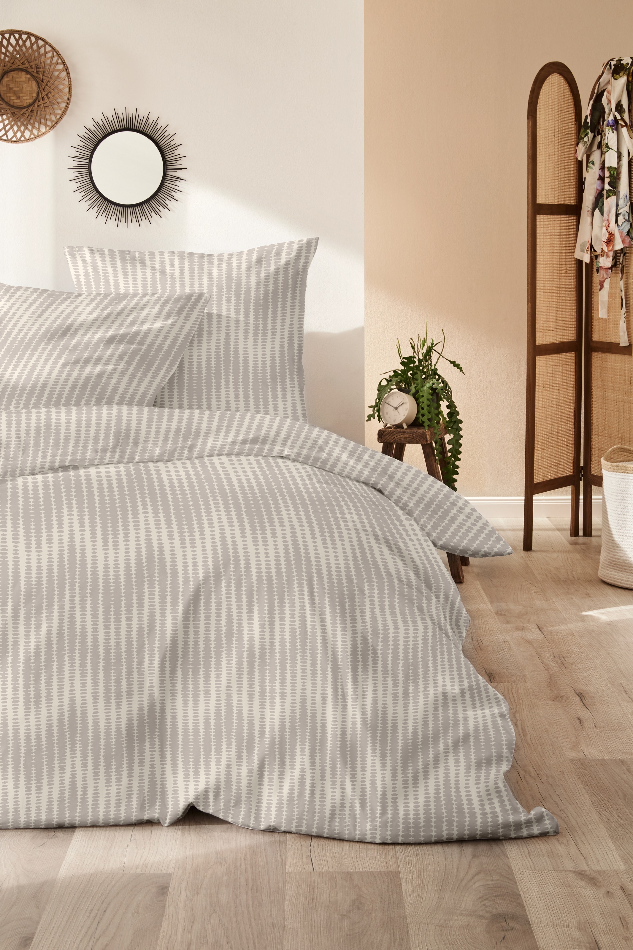 Primera Bettwäsche "Feinbiber-Bettwäsche Illusion" 2 Stk. mit ruhigem Muste günstig online kaufen