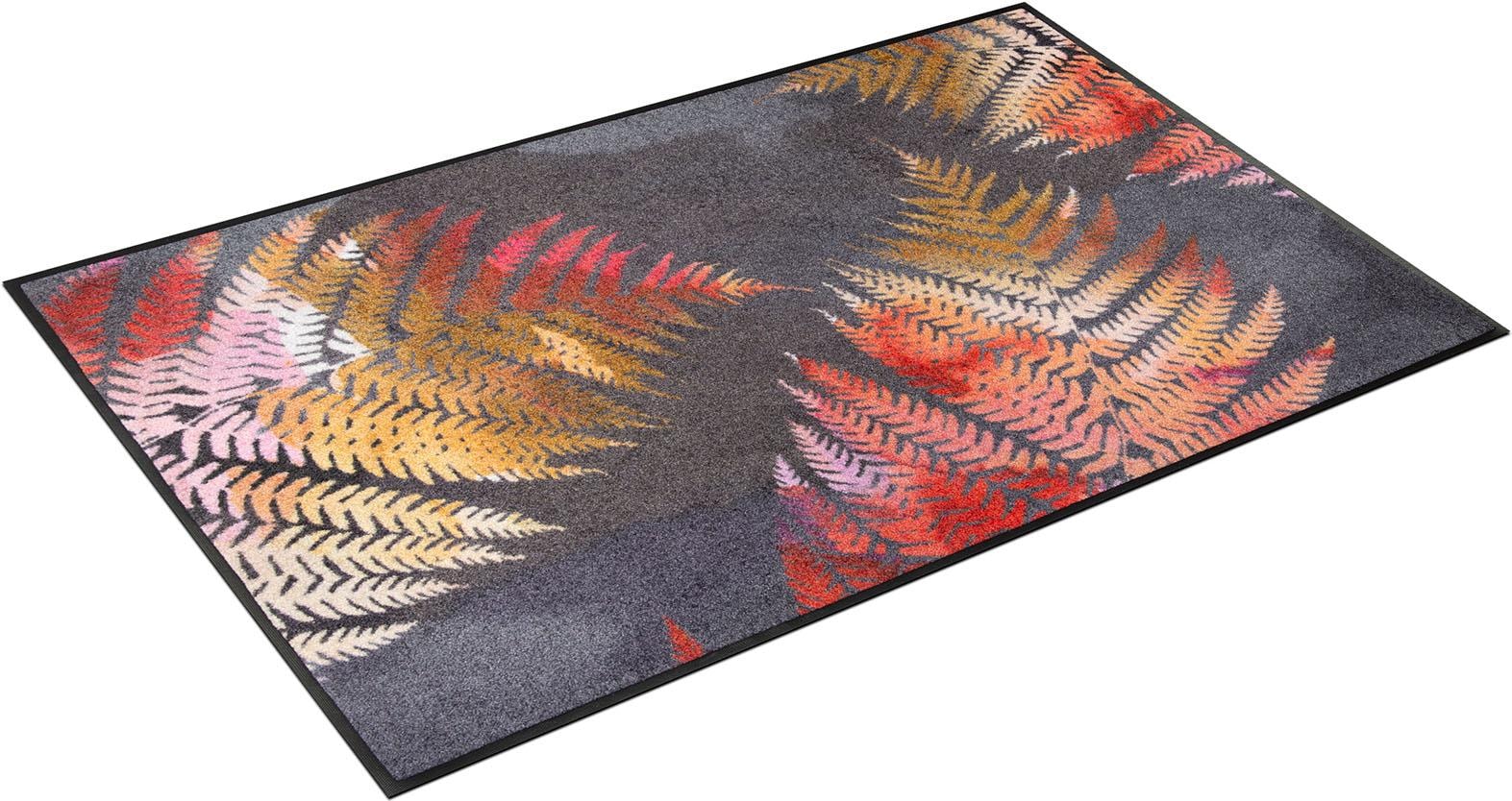 wash+dry by Kleen-Tex Teppich "Erbario" rechteckig 7 mm Höhe Motiv Farnblät günstig online kaufen