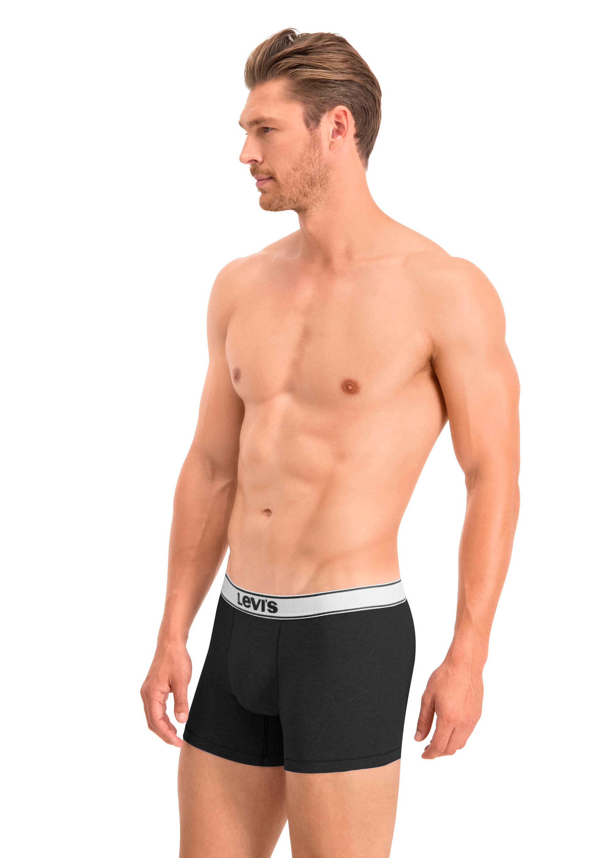 Levi's® Boxershorts »LEVIS MEN VNTG HTR BOXER BRIEF ORG CO 2P«, (2er Pack), mit breitem Logobund