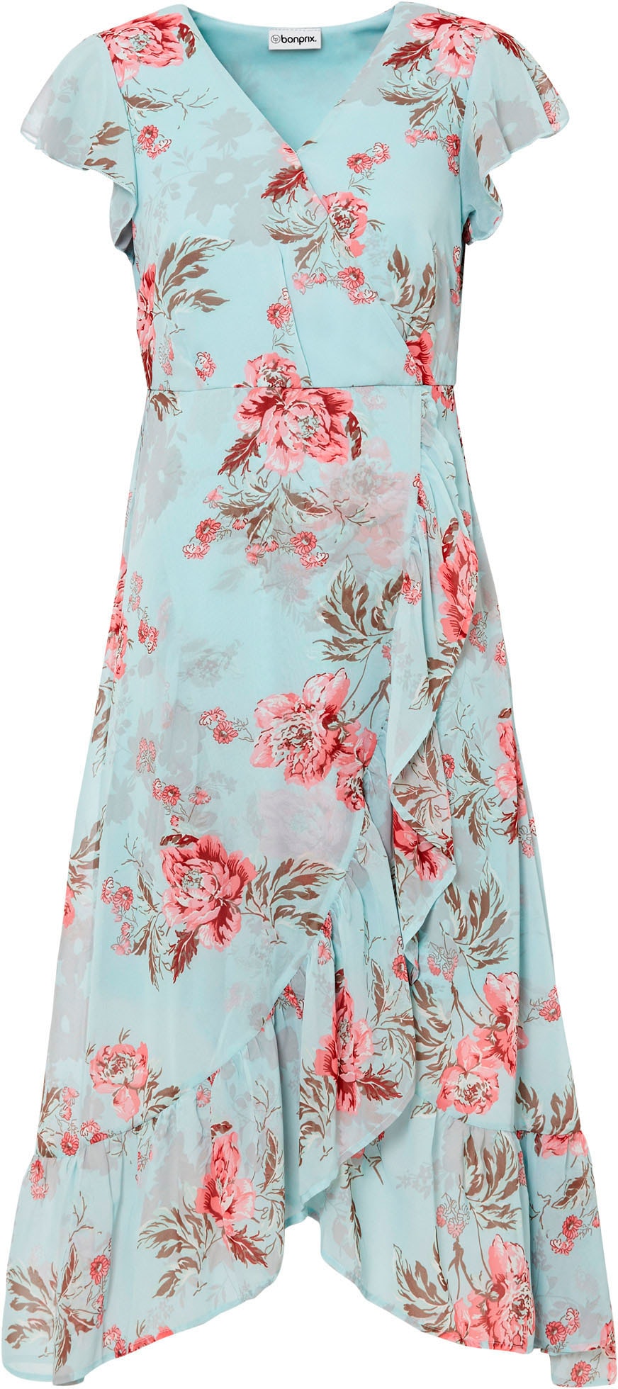 bonprix Chiffonkleid für eleganten Anlass, aus Polyester, ausgestellte Passform