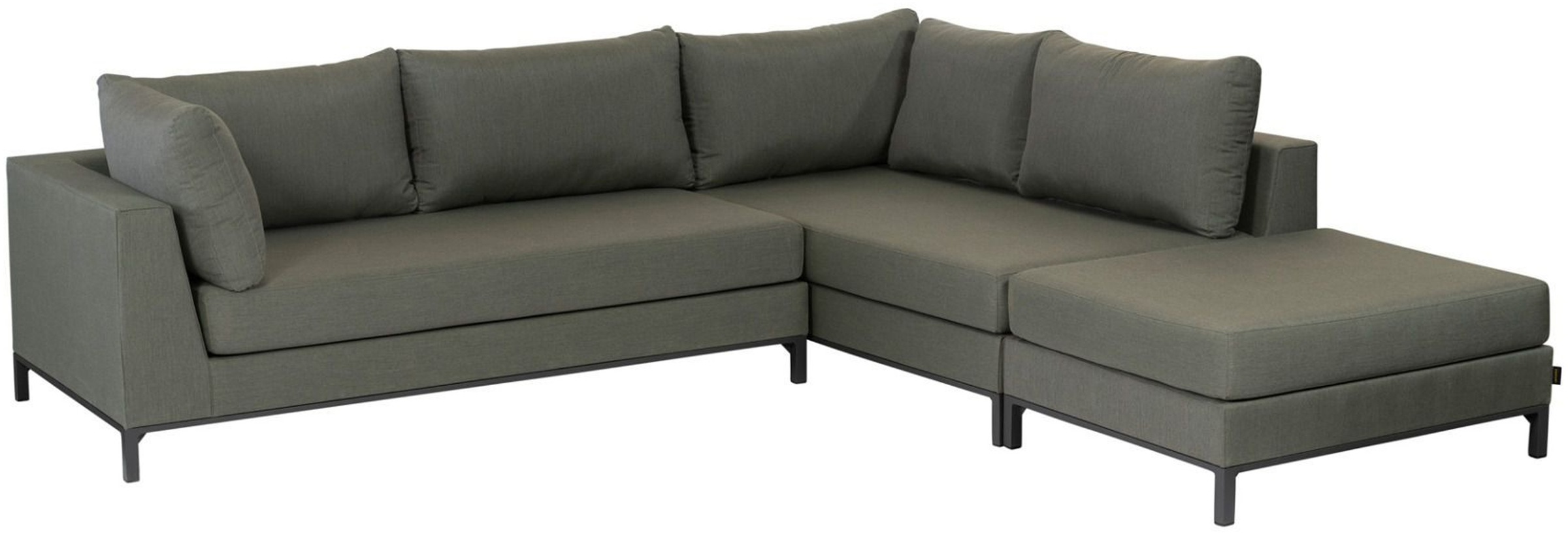 WOOOD Ecksofa "Sicilié Aluminiumgestell Dyed Acrylic-Stoff, H 60 x B 246 x D 262 cm" Tragkraft 500 kg gesamt, UV-beständig und chlorwasserbeständig