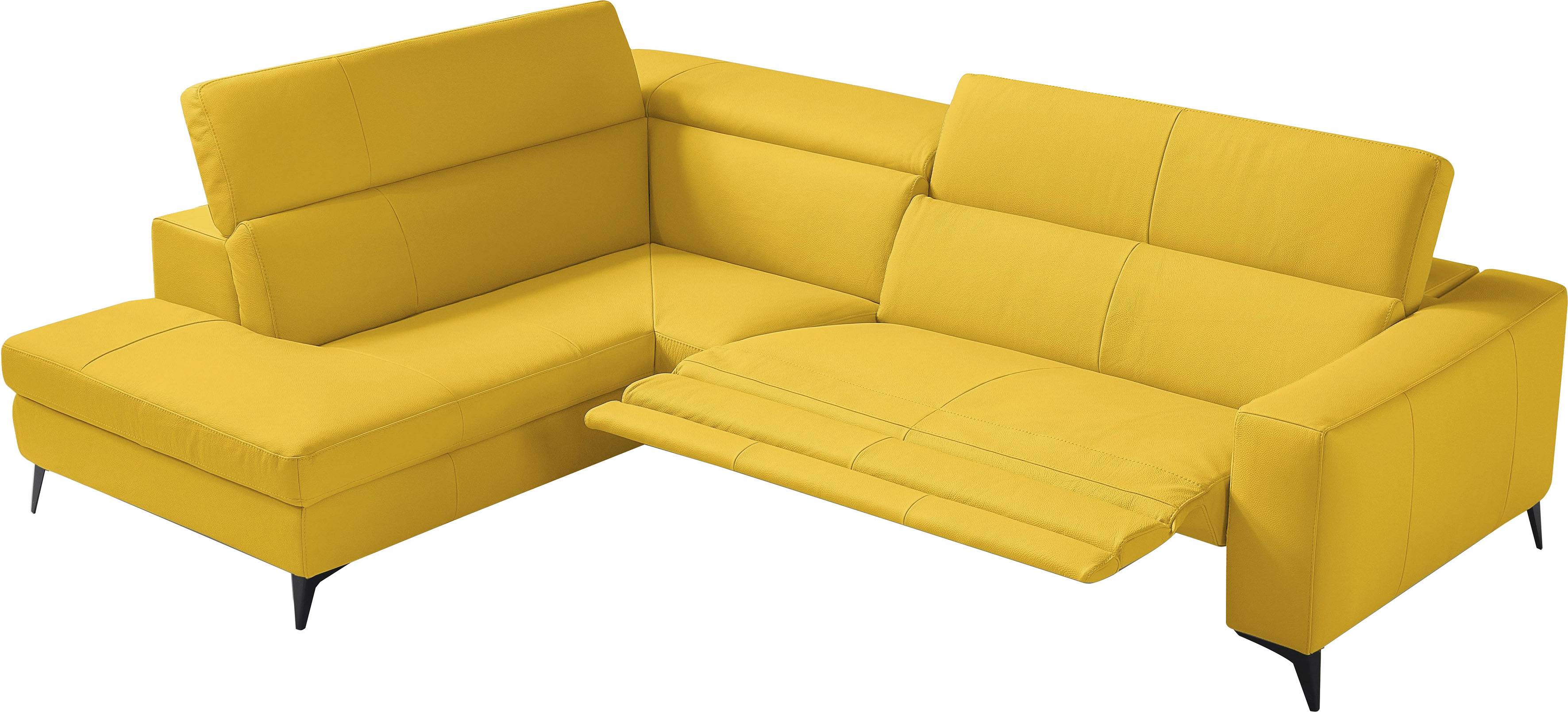 Egoitaliano Ecksofa "Edith, Designsofa mit hohem Sitzkomfort, Breite 269cm, L-Form" inkl. elektrischer Relaxfunktion und manuell verstellbaren Kopfteilen