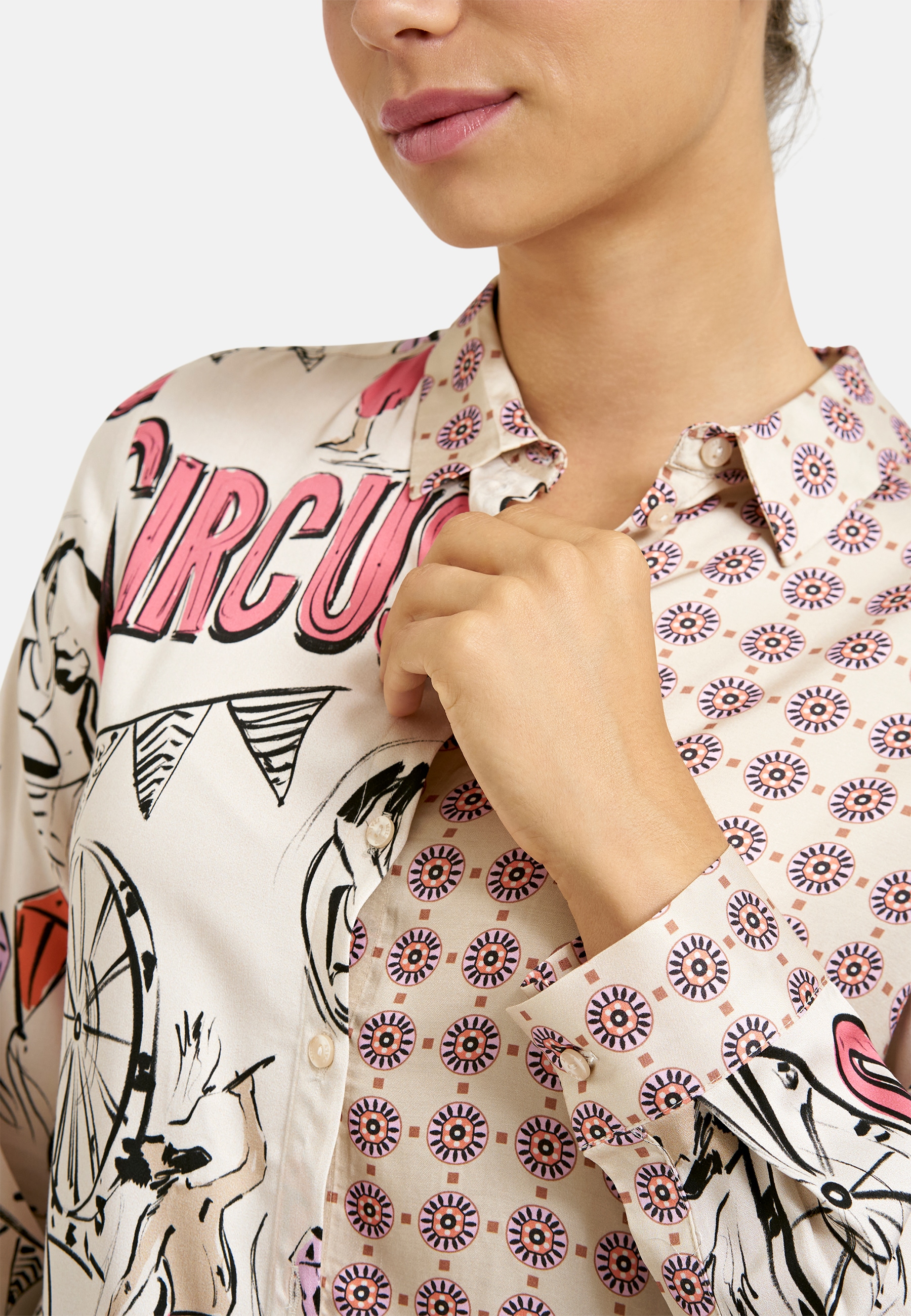 Milano Italy Langarmbluse mit All Over Print