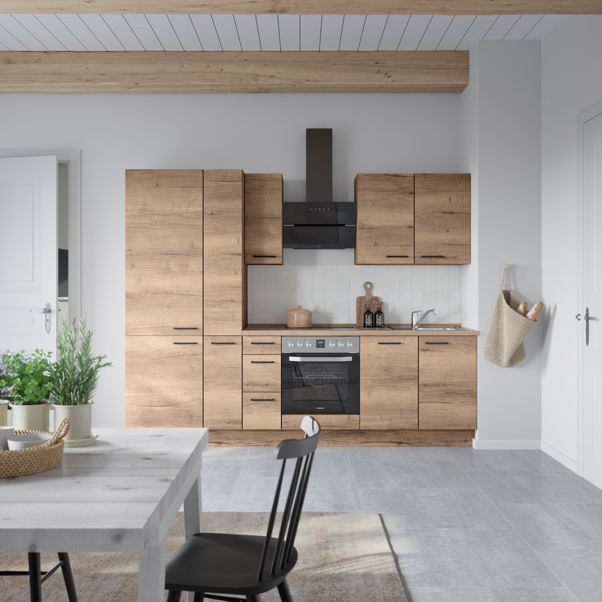 nobilia® Küchenzeile »"Structura II"« vormontiert, Ausrichtung wählbar, Breite 270 cm, wahlw. mit E-Geräten