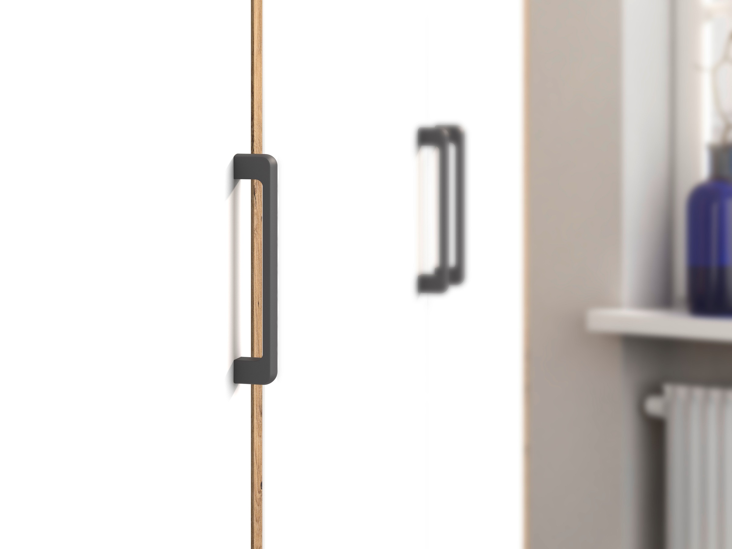 rauch Drehtürenschrank »Kleiderschrank Schrank Garderobe Wäscheschrank VOYAGER«, (in 3 verschiedenen Ausstattungen BASIC/CLASSIC/PREMIUM), mit modernen Griffen in Graumetallic, inkl. Schubkästen und Spiegel