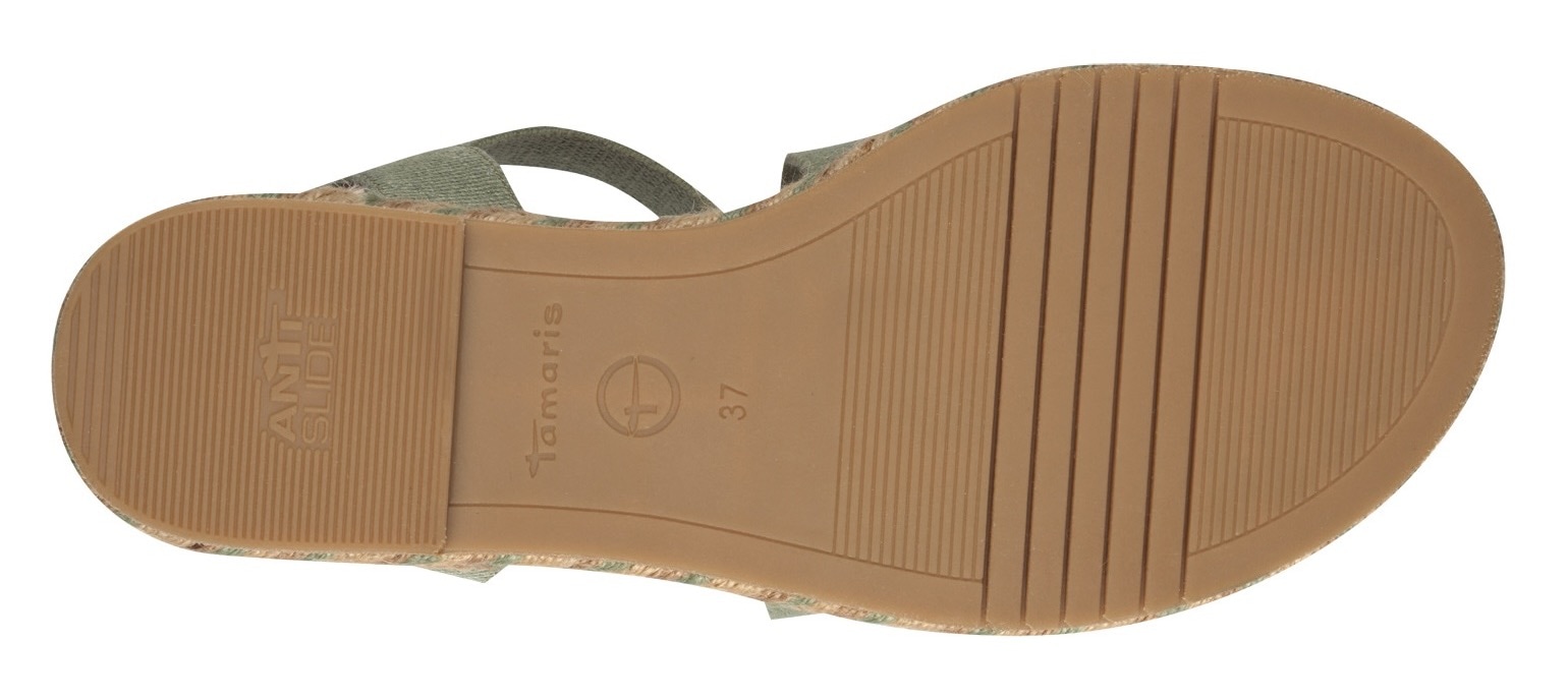 Tamaris Riemchensandale, Plateau, Sandalette, Sommerschuh mit Kontrast-Details