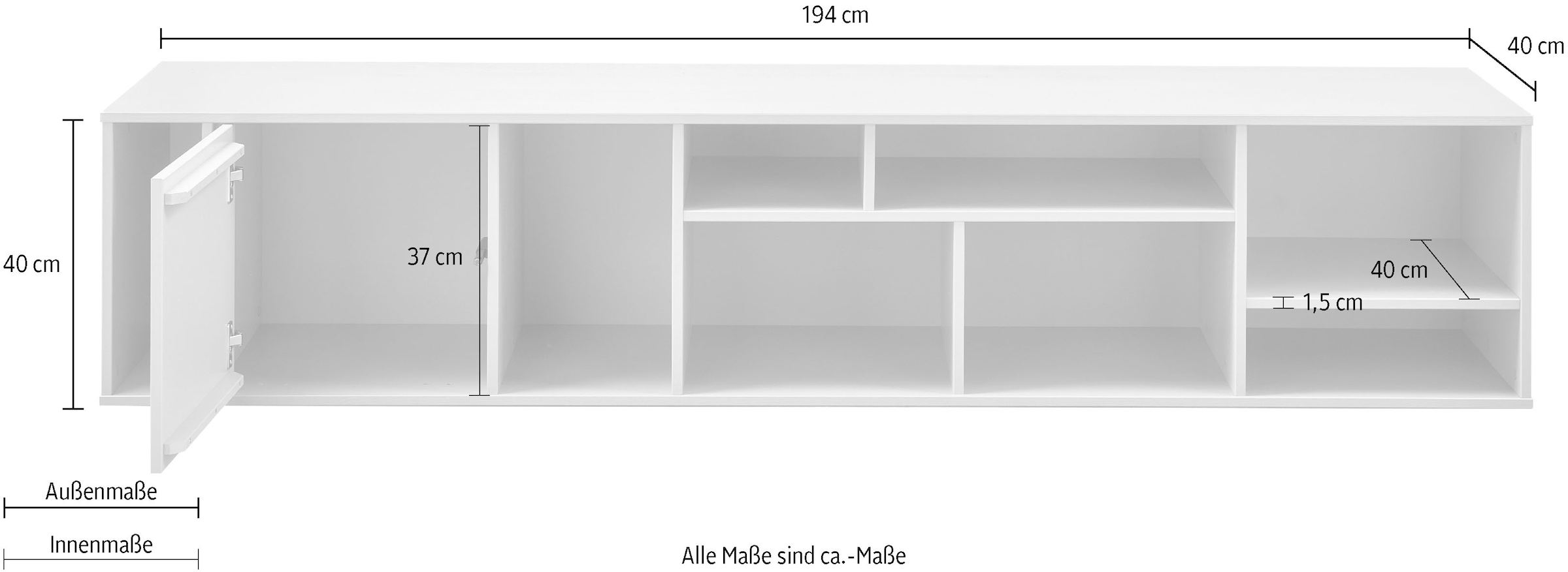 WOOOD Lowboard »vtwonen LETTERBA(N)K XL WANDSCHRANK KIEFER DUST [fsc]« Wandmöbel von vtwonen, offene und geschlossene Fächer aus FSC®