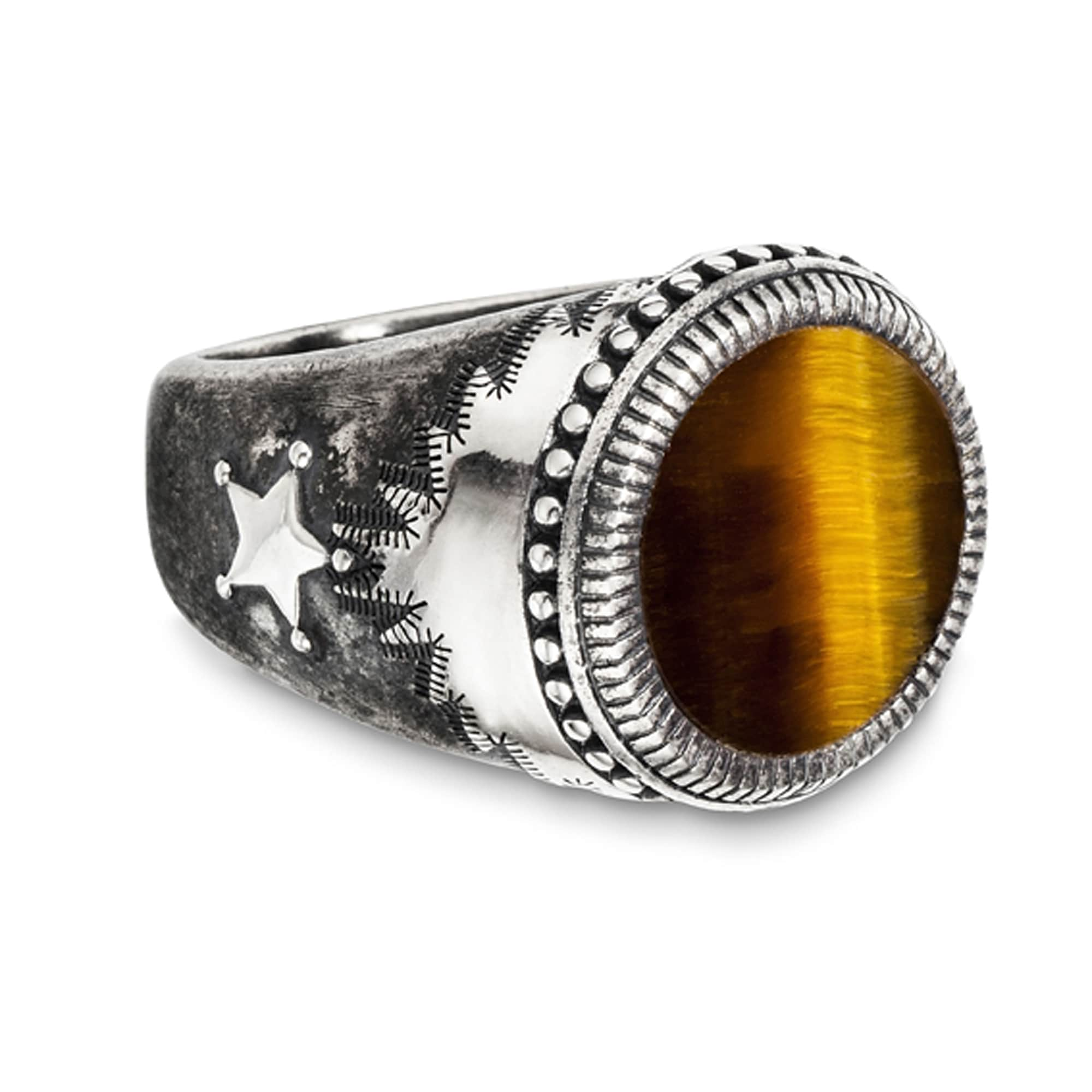 CAÏ Fingerring »925 Silber mattiert BAUR Tigerauge« 