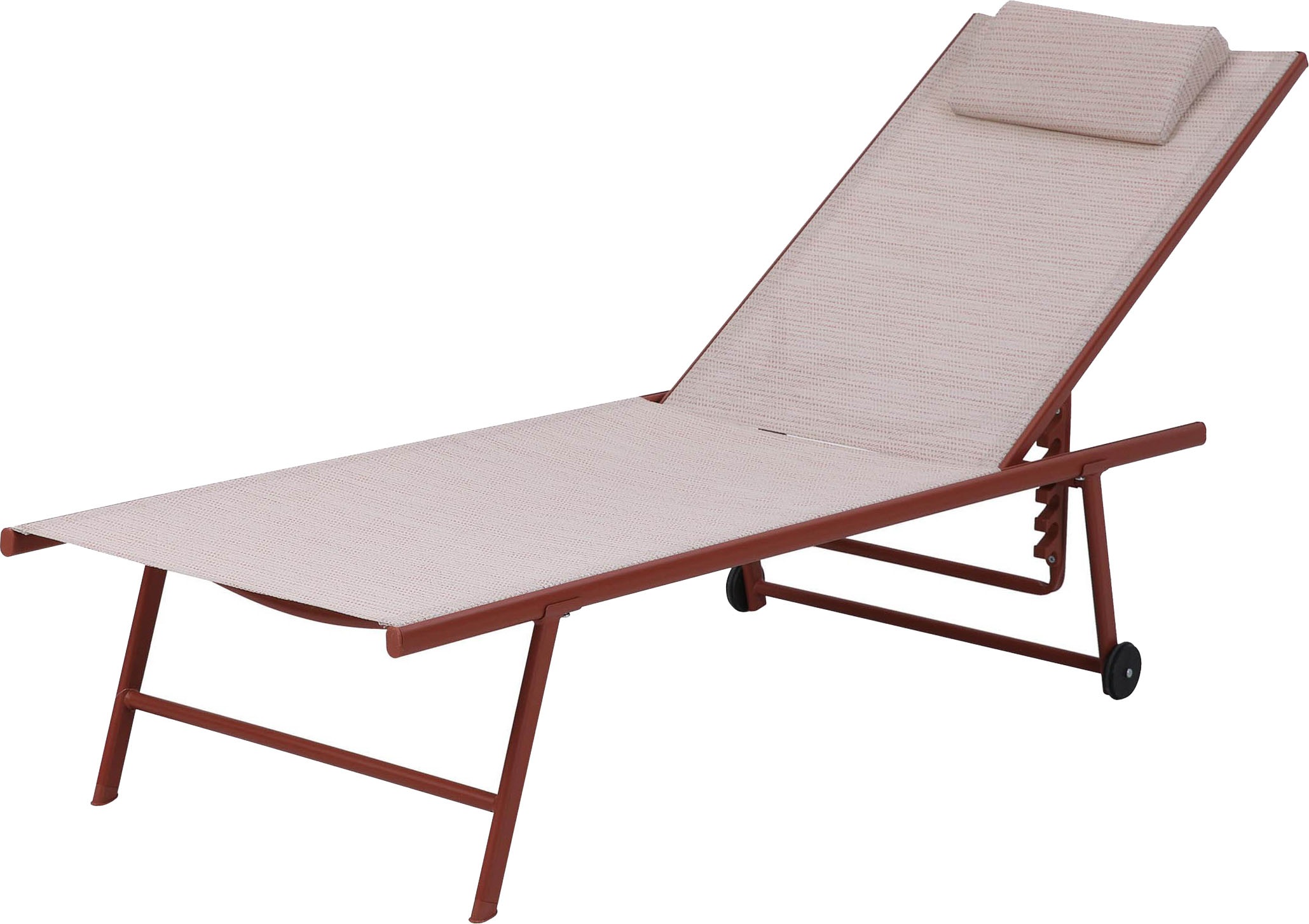 Rollliege BEST, orange, Obermaterial: 100% Polyethylen, Gartenliegen, "Travis", rollbar