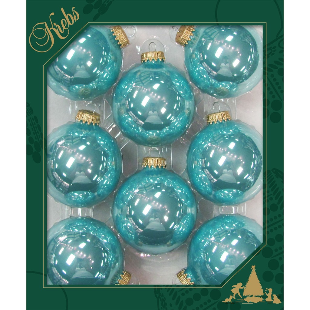 Krebs Glas Lauscha Weihnachtsbaumkugel »CBK20011, Weihnachtsdeko, Christbaumschmuck, Christbaumkugeln Glas«, (Set, 8 St.)