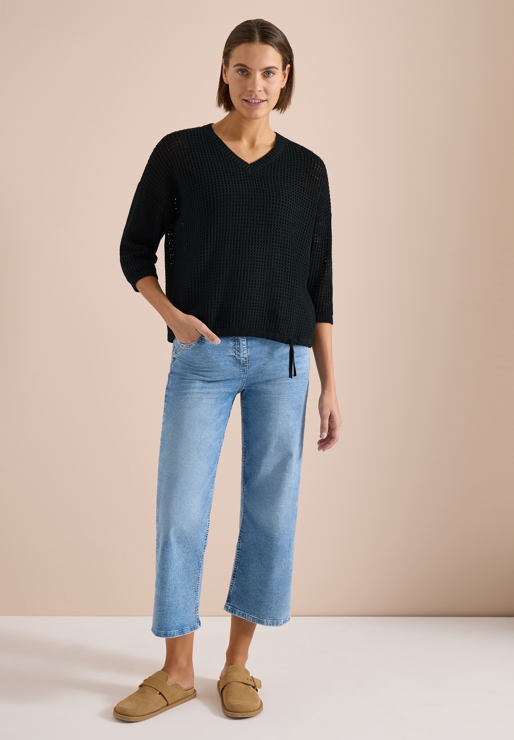 Cecil Kurzarmpullover mit V-Ausschnitt