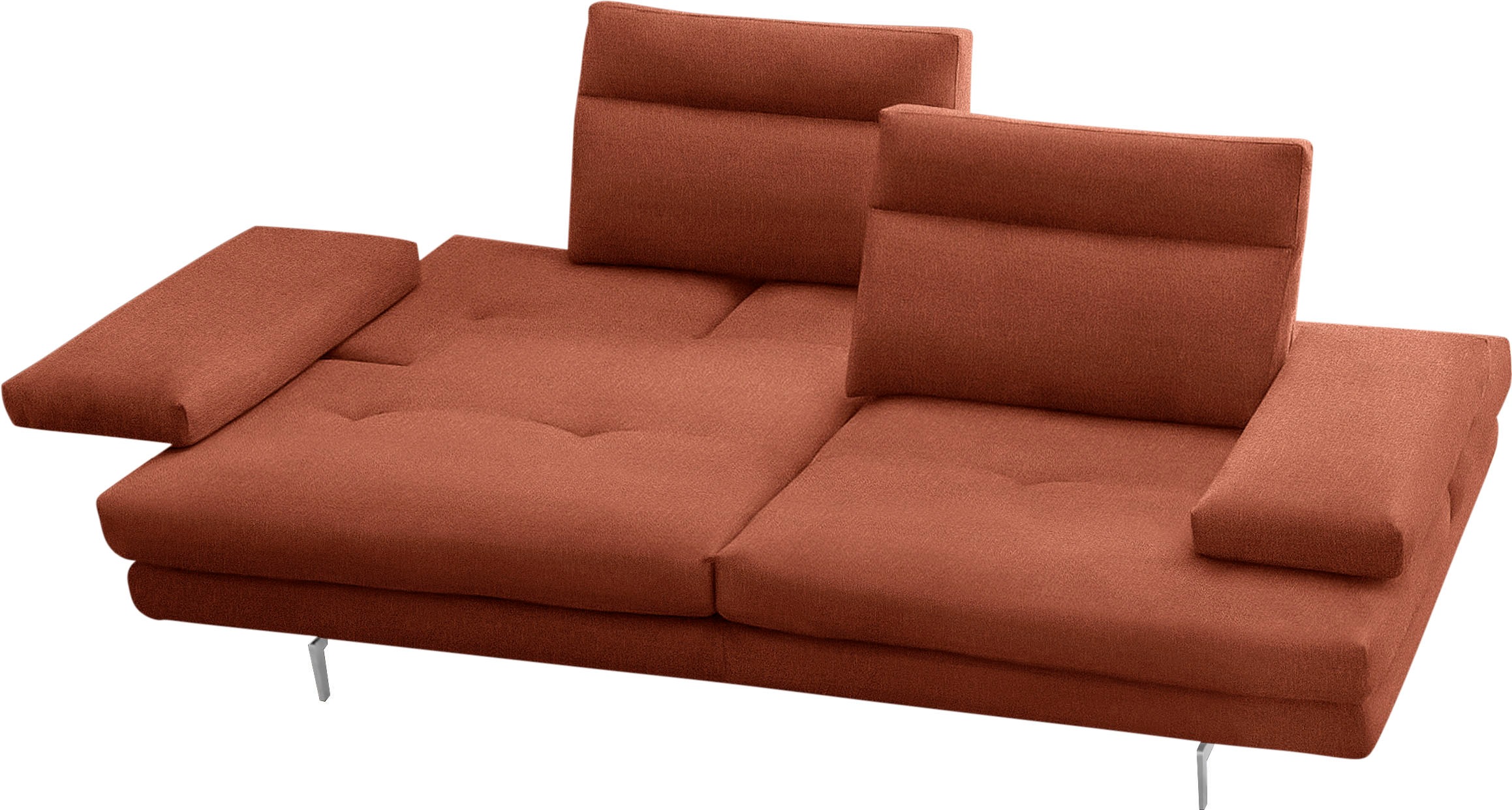 CALIA ITALIA 3,5-Sitzer »Toby Wing, italienisches Designsofa mit erstklassigem Sitzkomfort«, inklusive Sitztiefenverstellung, Füße in Chrom glänzend
