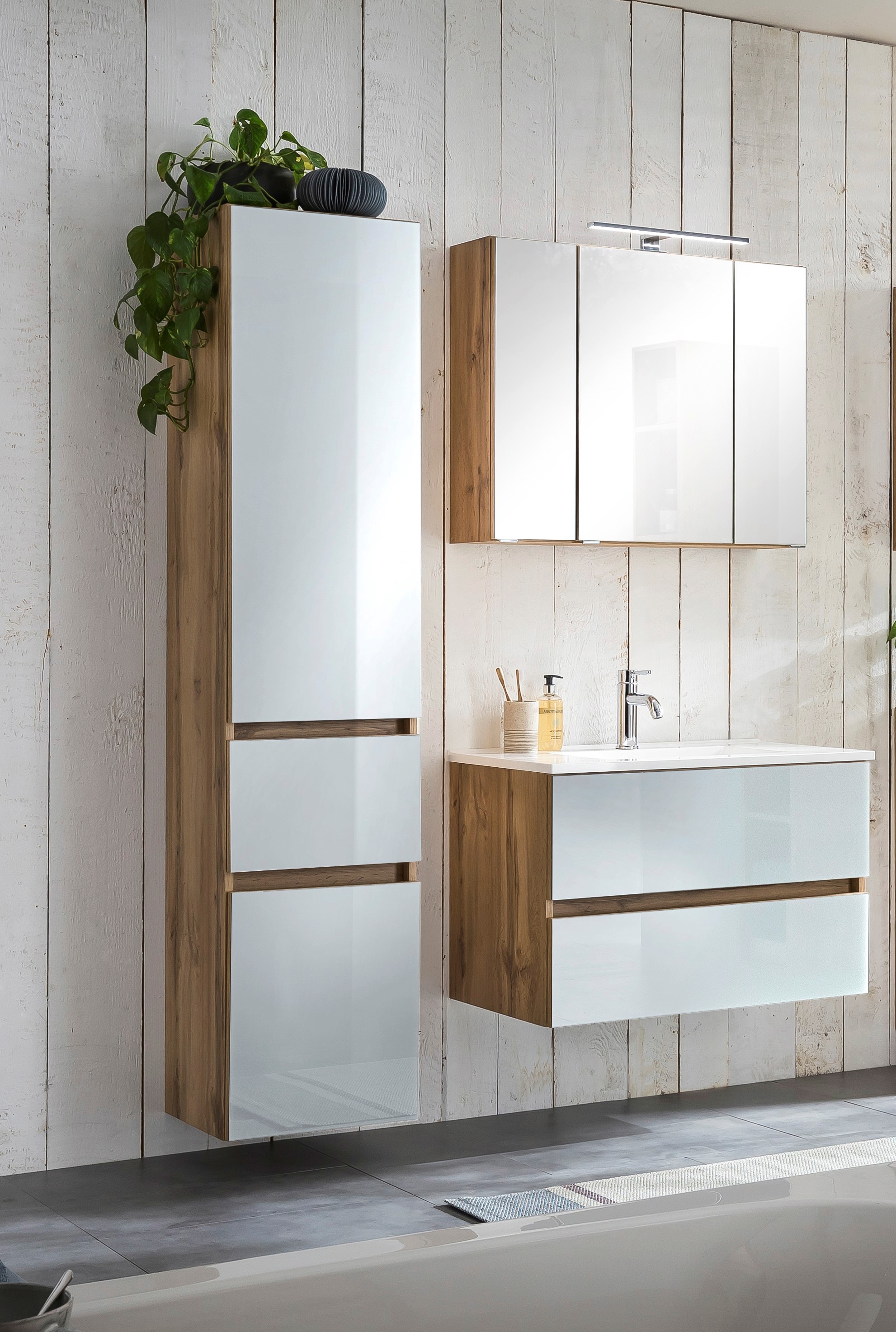 welltime Badezimmer-Set "Horki" Set, 3 Stk. tlg. bestehend aus Waschtisch-S günstig online kaufen