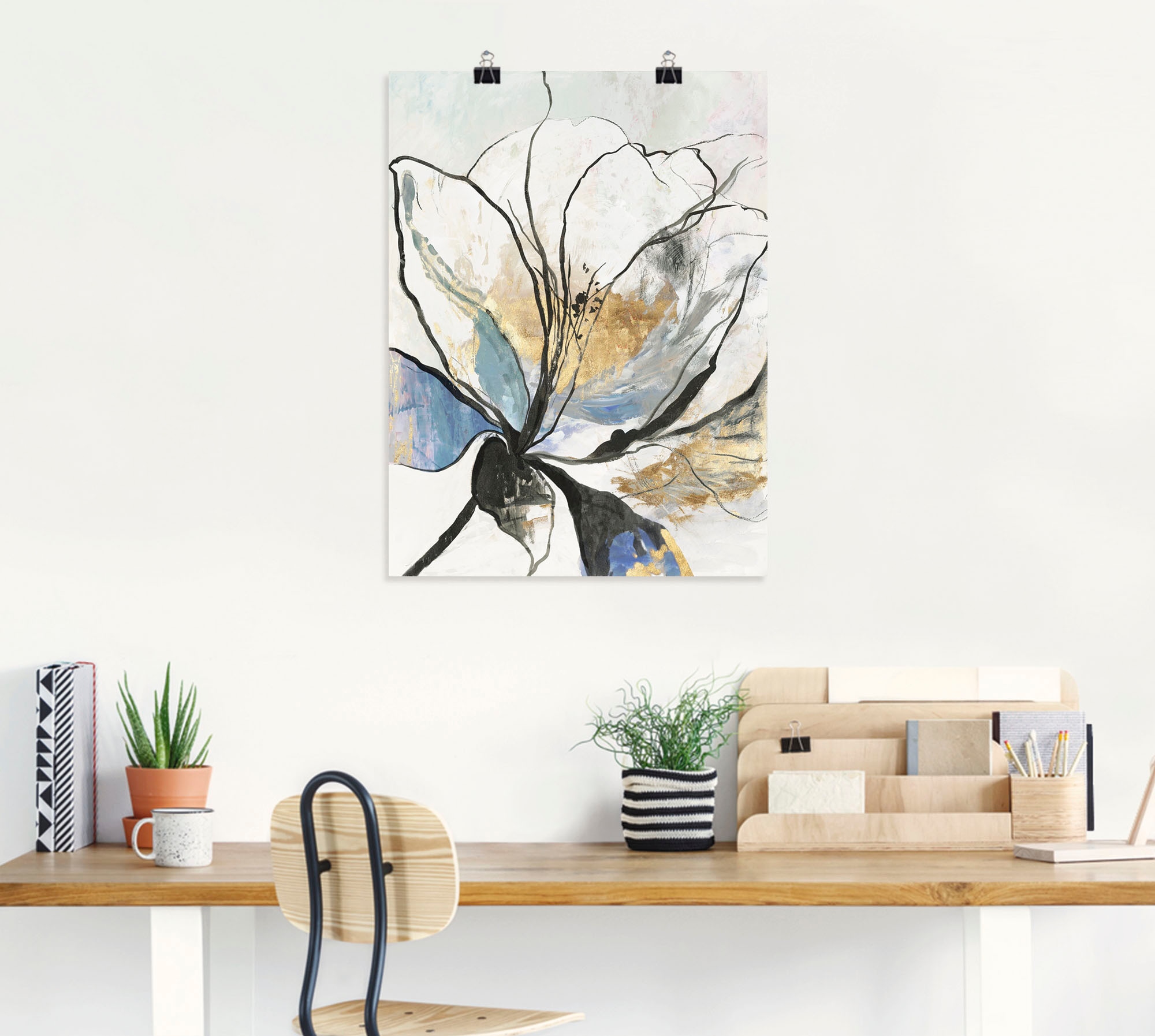 Artland Wandbild »Umrissenes Blumenmuster I«, Blumenbilder, (1 St.), als Alubild, Outdoorbild, Leinwandbild, Poster, Wandaufkleber