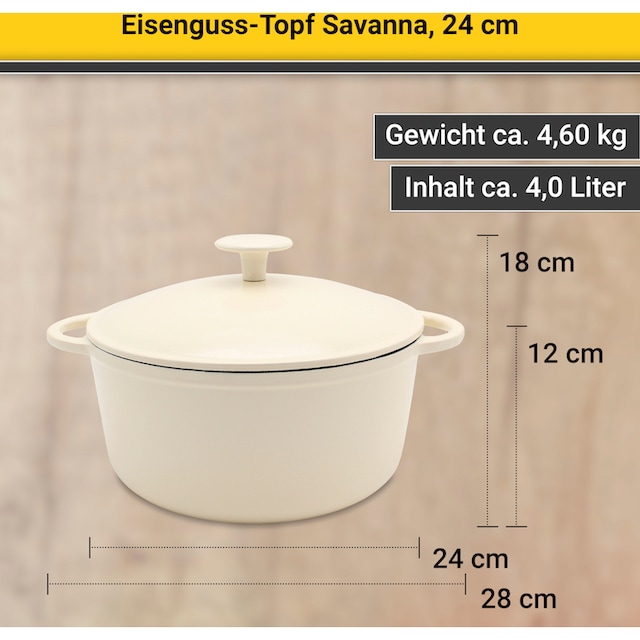 Krüger Fleischtopf »Savanna«, Eisenguss, Ø 24 cm, Induktion kaufen | BAUR