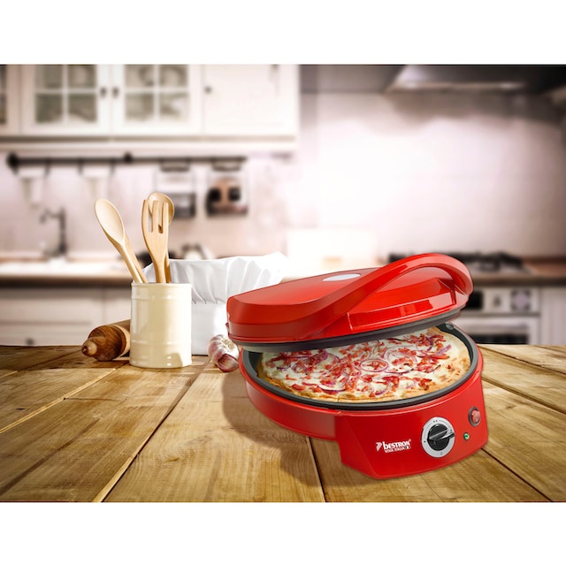 bestron Pizzaofen »APZ400 Viva Italia«, Ober-/Unterhitze, Bis max. 180°C,  1800 Watt, Rot auf Rechnung | BAUR