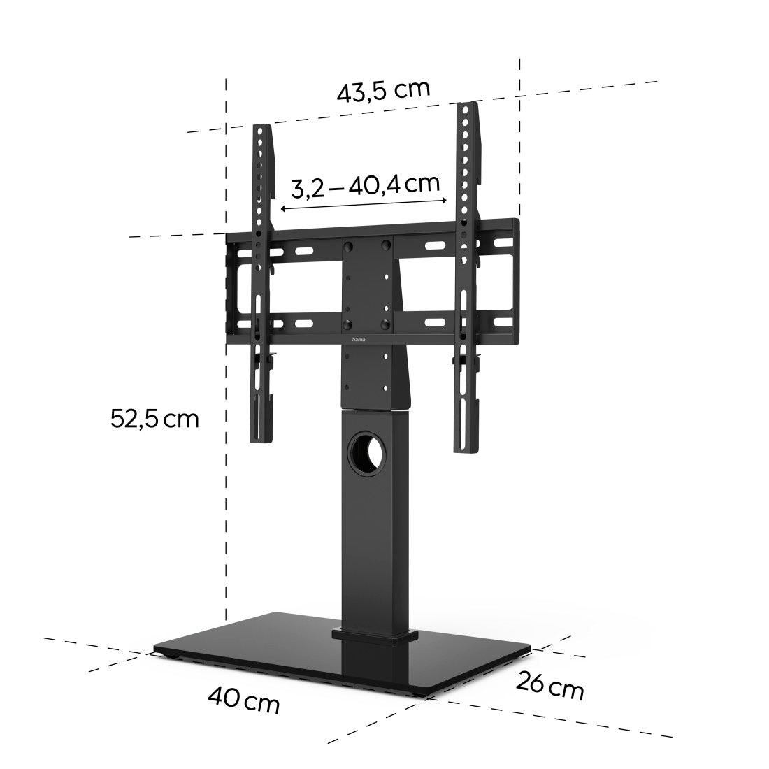 Hama TV-Standfuß »TV Standfuß, schwenkbar, höhenverstellbar, 140 cm, 55 Zoll, bis 30 kg«, bis 140 cm Zoll