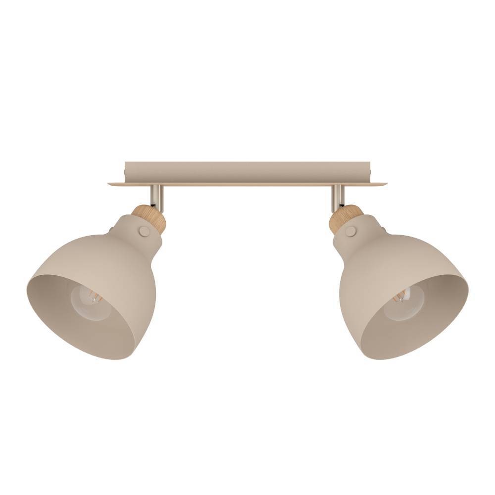 EGLO Deckenspot »ARRECIFE Wandstrahler, Stahl, E27, IP20, Wohnzimmerlampe, Flurlampe« E27 1 Stk. Spot, L53,1 x B14,5 x H23,5 cm, braun, nickel-matt, 2X28W exkl.