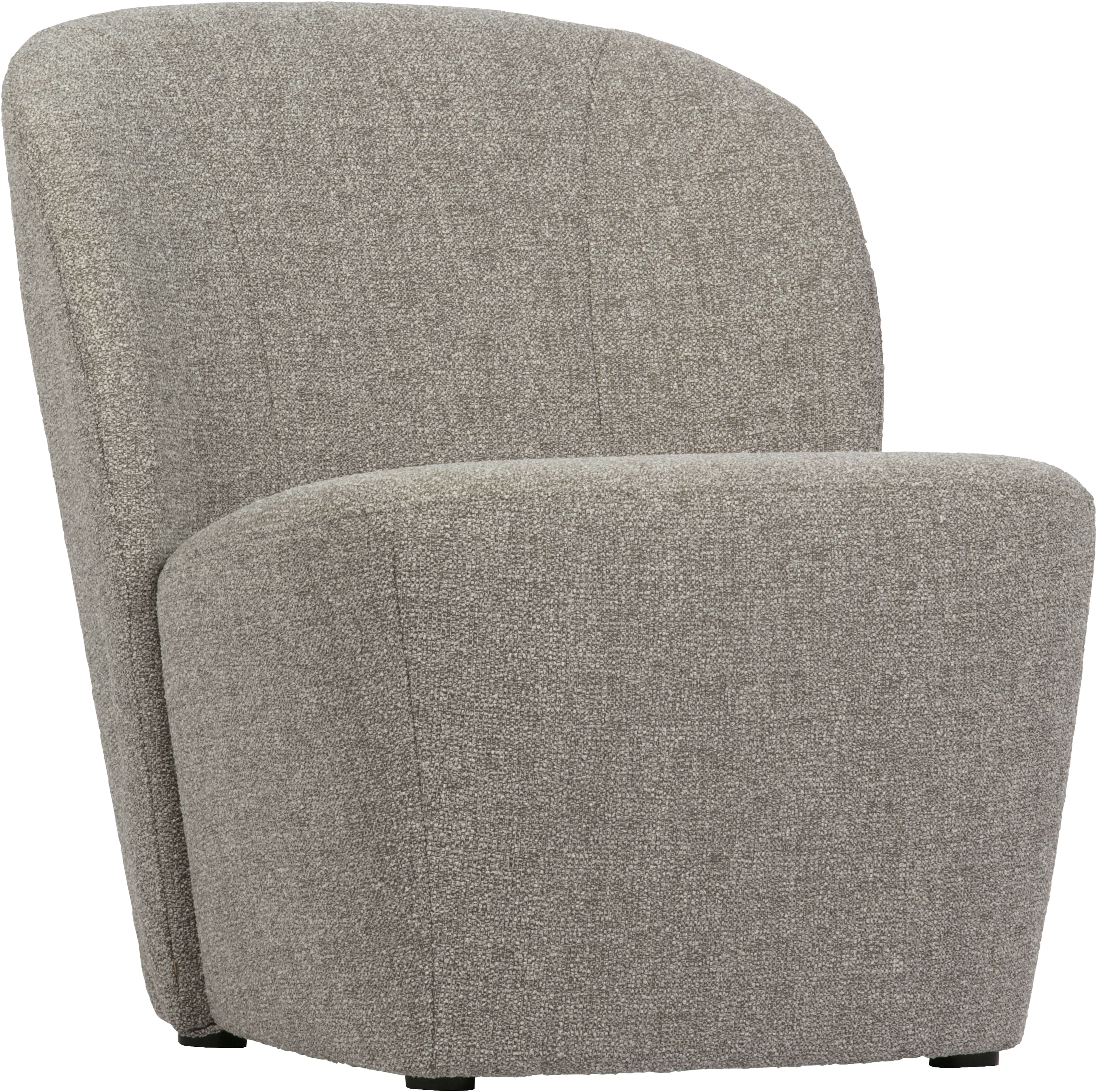 WOOOD Loungesessel "Lofty mit Bouclé-Bezug und Hartholzrahmen B 68 x T 72 x H 75 cm" Hohe Verschleißfestigkeit, Sitzhöhe 42 cm, separates Rückenkissen