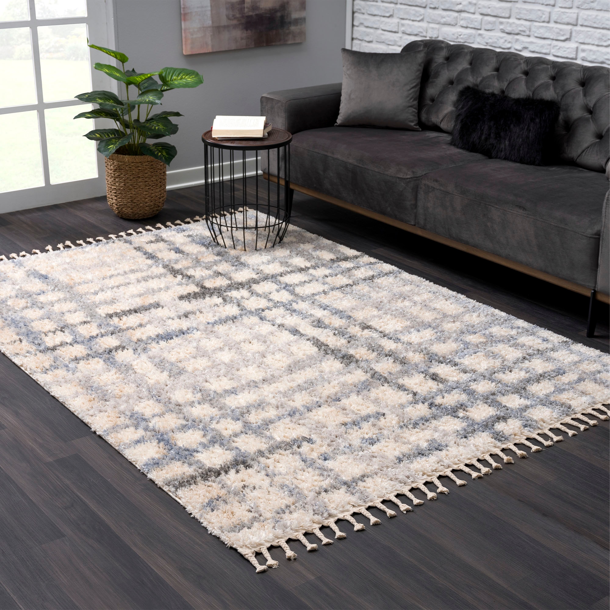 Sanat Hochflor-Teppich "Versay 1504" rechteckig 45 mm Höhe Wohnzimmer, Langflor, Shaggy Teppich