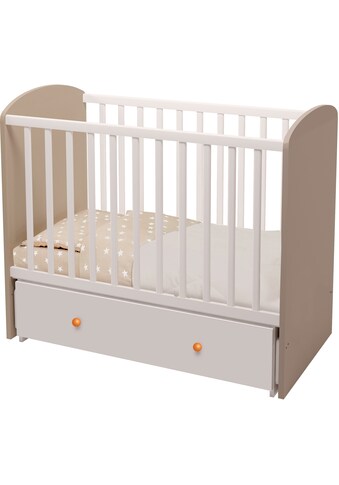 Polini kids Babybett »Sky 745, Weiß-Macchiato«, mit Bettschubkasten und Schaukelfunktion kaufen