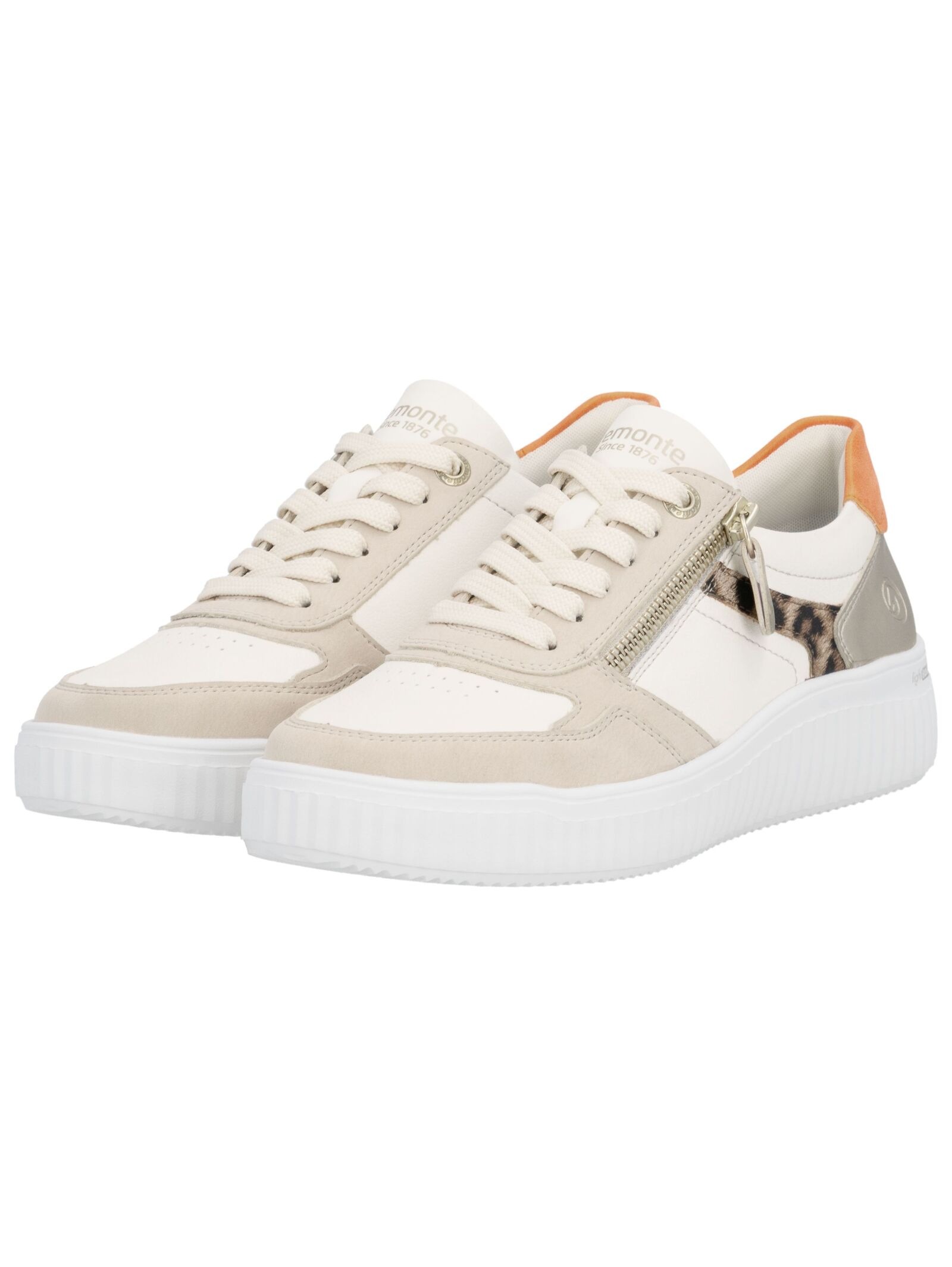 Sneaker REMONTE "Remonte Sneaker Leder/Synthetik", Damen, Gr. 39, weiß, beige, Leder, Synthetik, Schuhe Sneaker 6
