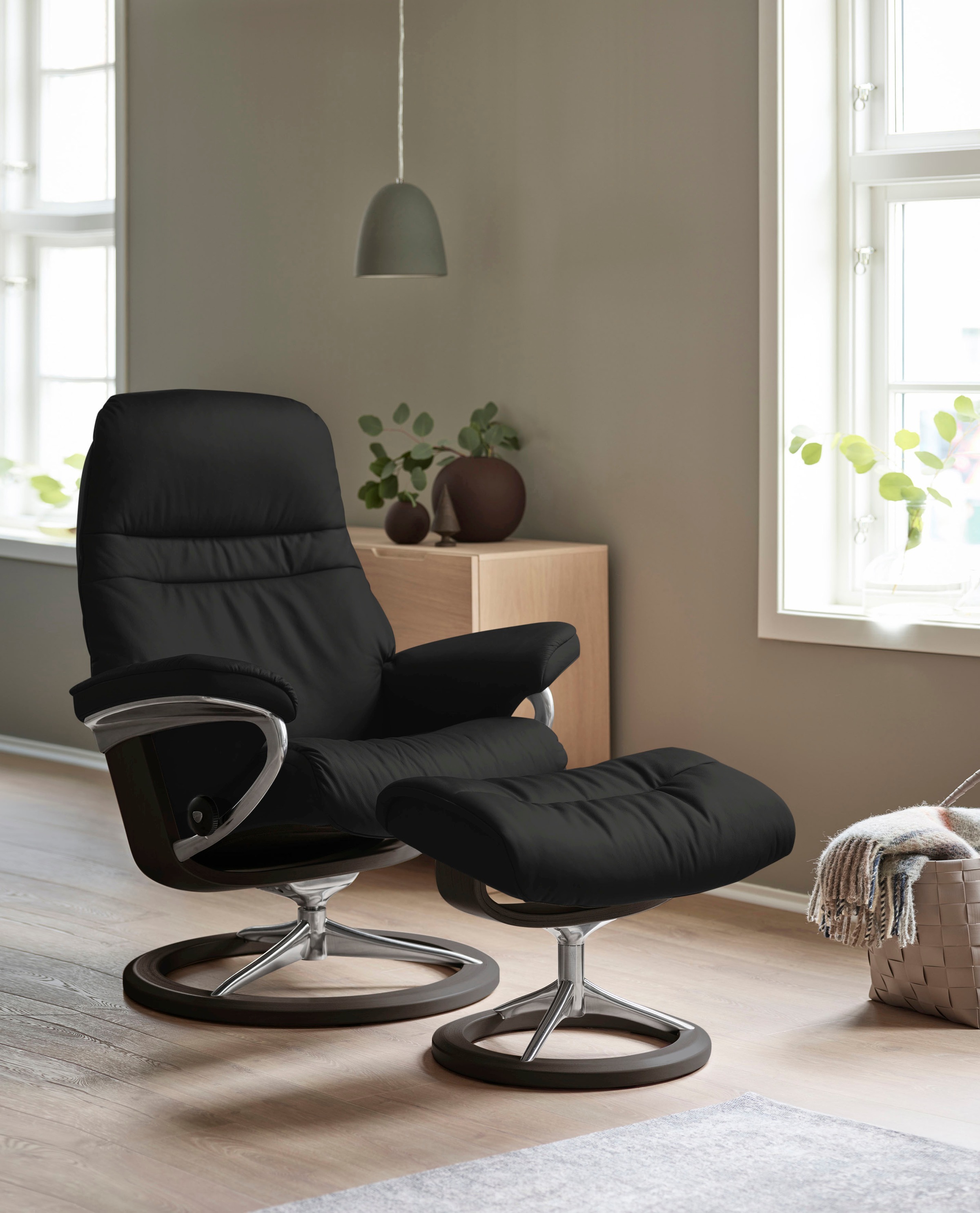 Thumbnail - Stressless Relaxsessel "Sunrise" Relaxsessel mit Hocker, mit Signature Base, Größe L, Gestell Wenge